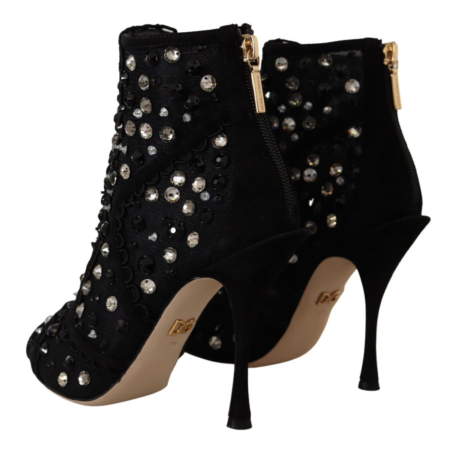 Dolce & Gabbana Embellished Crystal Short Boots Glam Steals