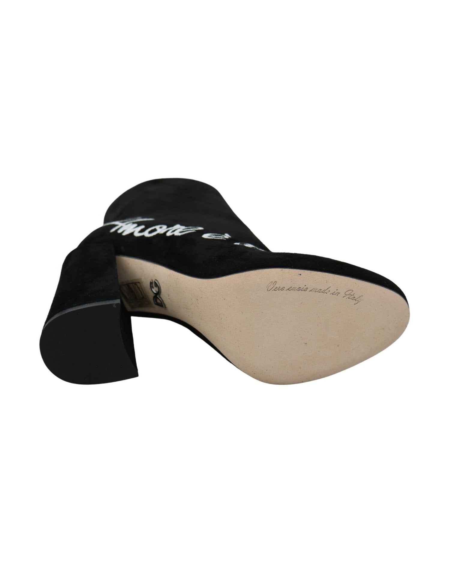 Dolce & Gabbana Embroidered Ankle Boots In Lambskin Suede Boots
