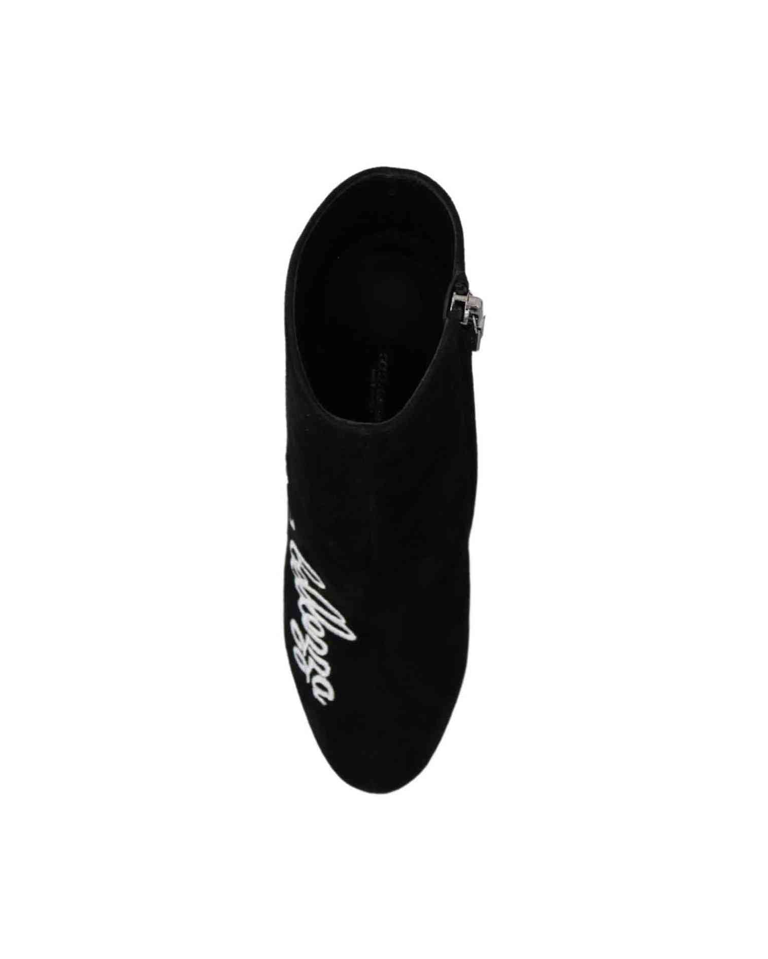 Dolce & Gabbana Embroidered Ankle Boots In Lambskin Suede Boots