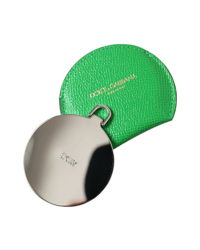 Dolce & Gabbana Emerald Leather Hand Mirror Holder Glam Steals