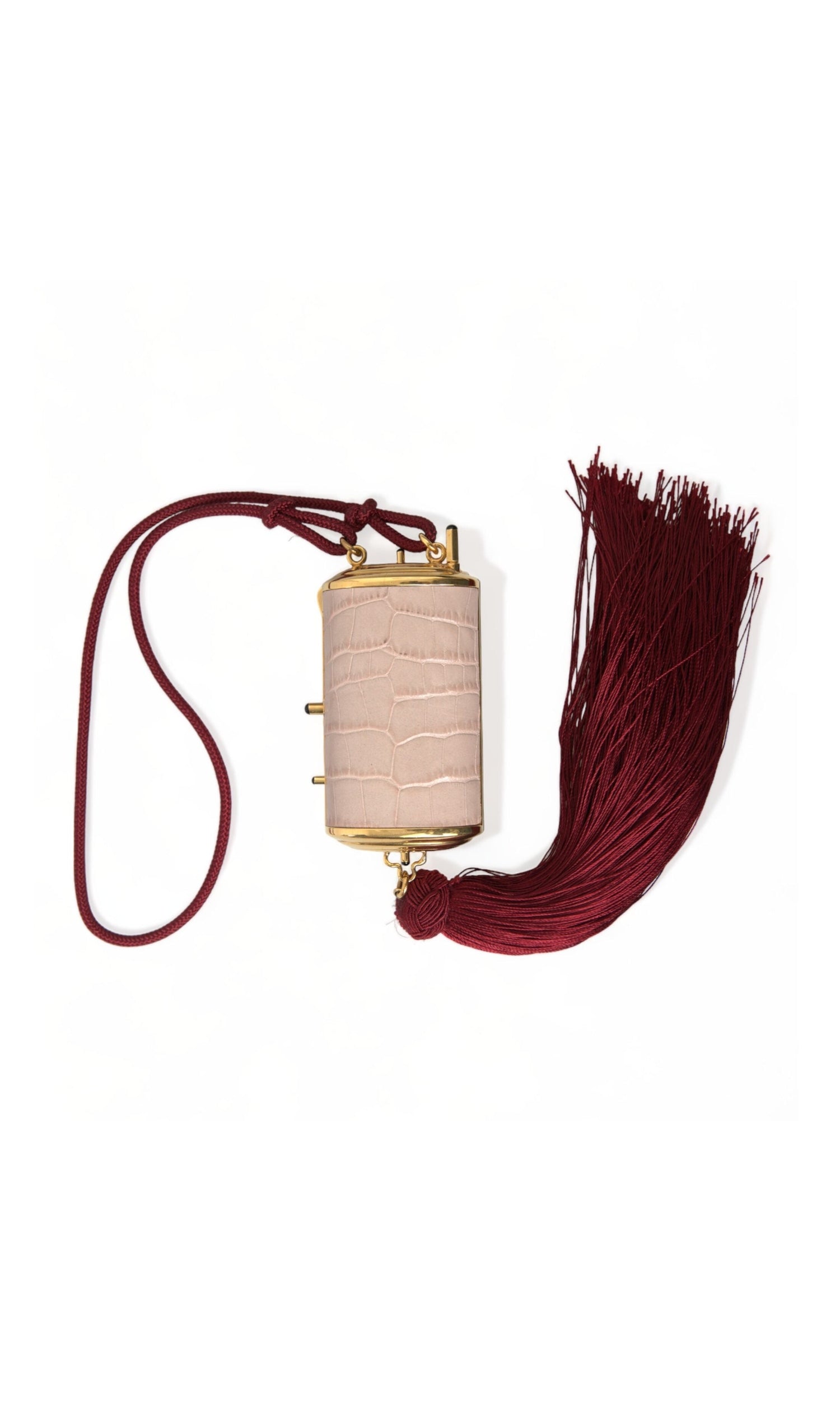 Dolce & Gabbana Exotic Leather Mini Mirror Bag With Pink Tassel Glam Steals