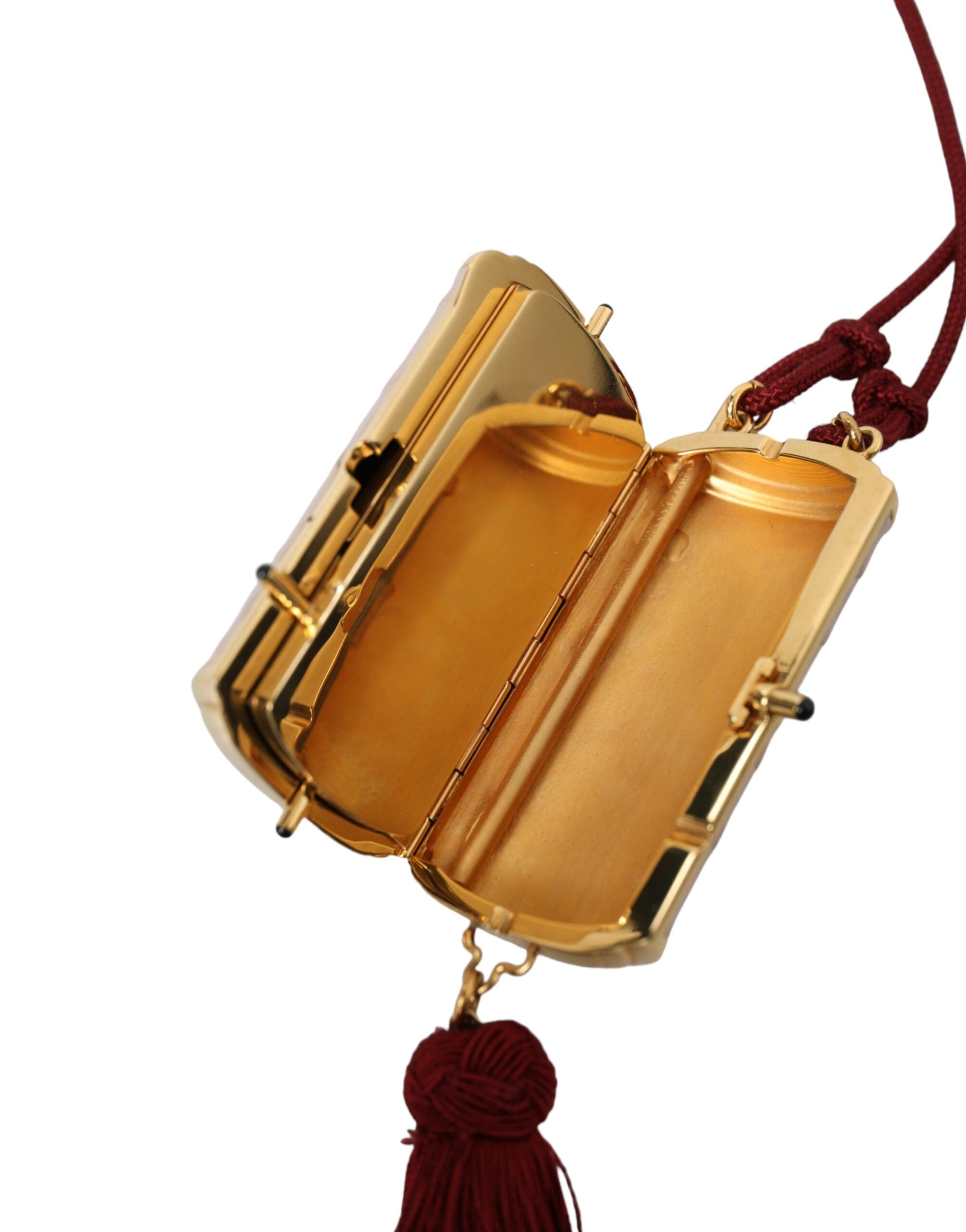 Dolce & Gabbana Exotic Leather Mini Mirror Bag With Pink Tassel Glam Steals