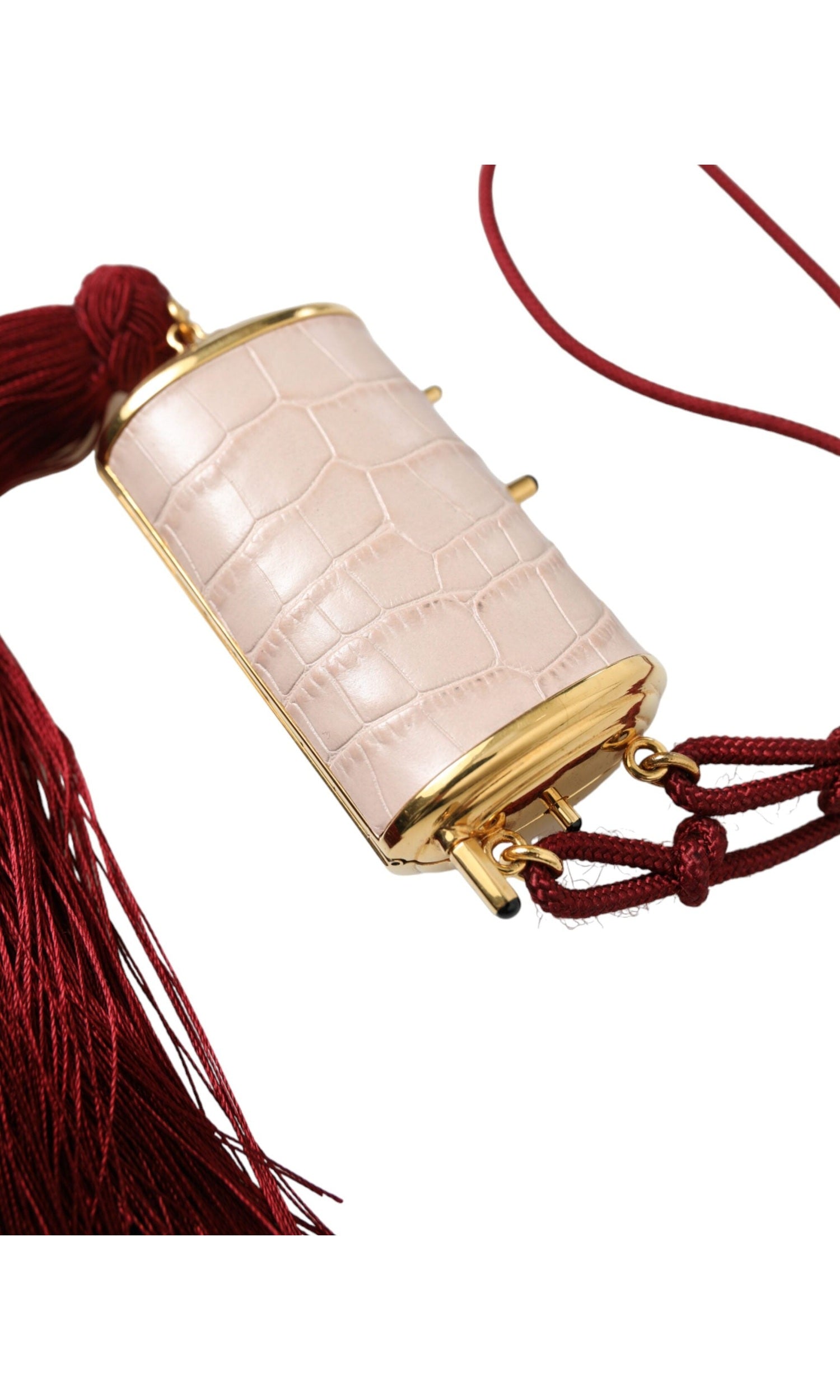 Dolce & Gabbana Exotic Leather Mini Mirror Bag With Pink Tassel Glam Steals