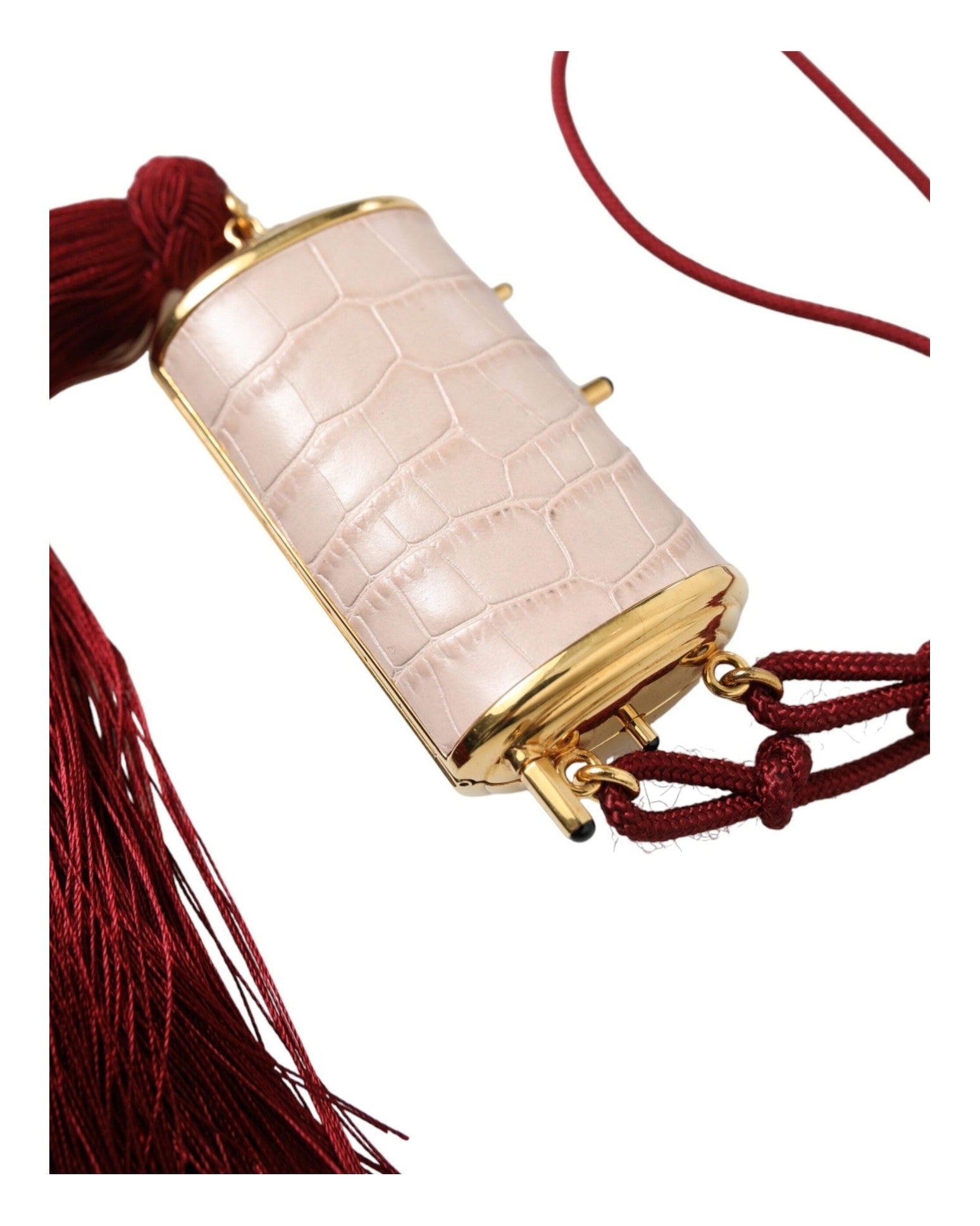 Dolce & Gabbana Exotic Leather Mini Mirror Bag With Pink Tassel Glam Steals