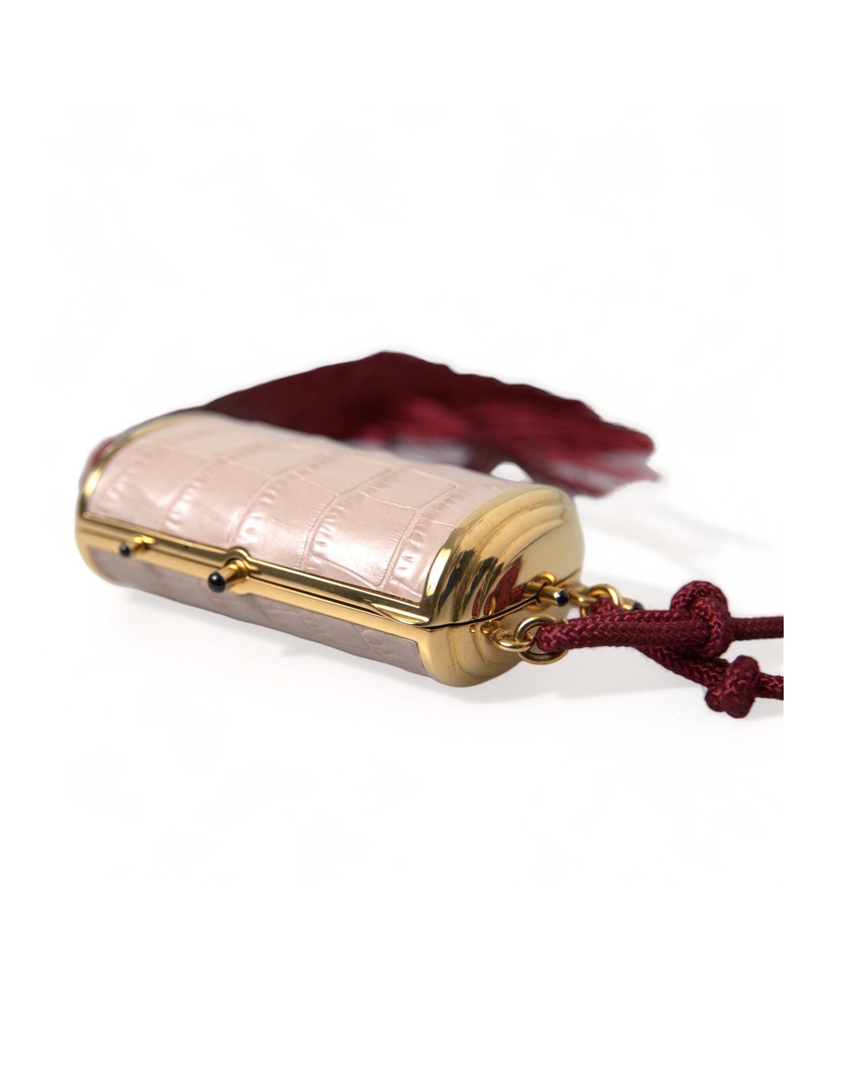 Dolce & Gabbana Exotic Leather Mini Mirror Bag With Pink Tassel Glam Steals