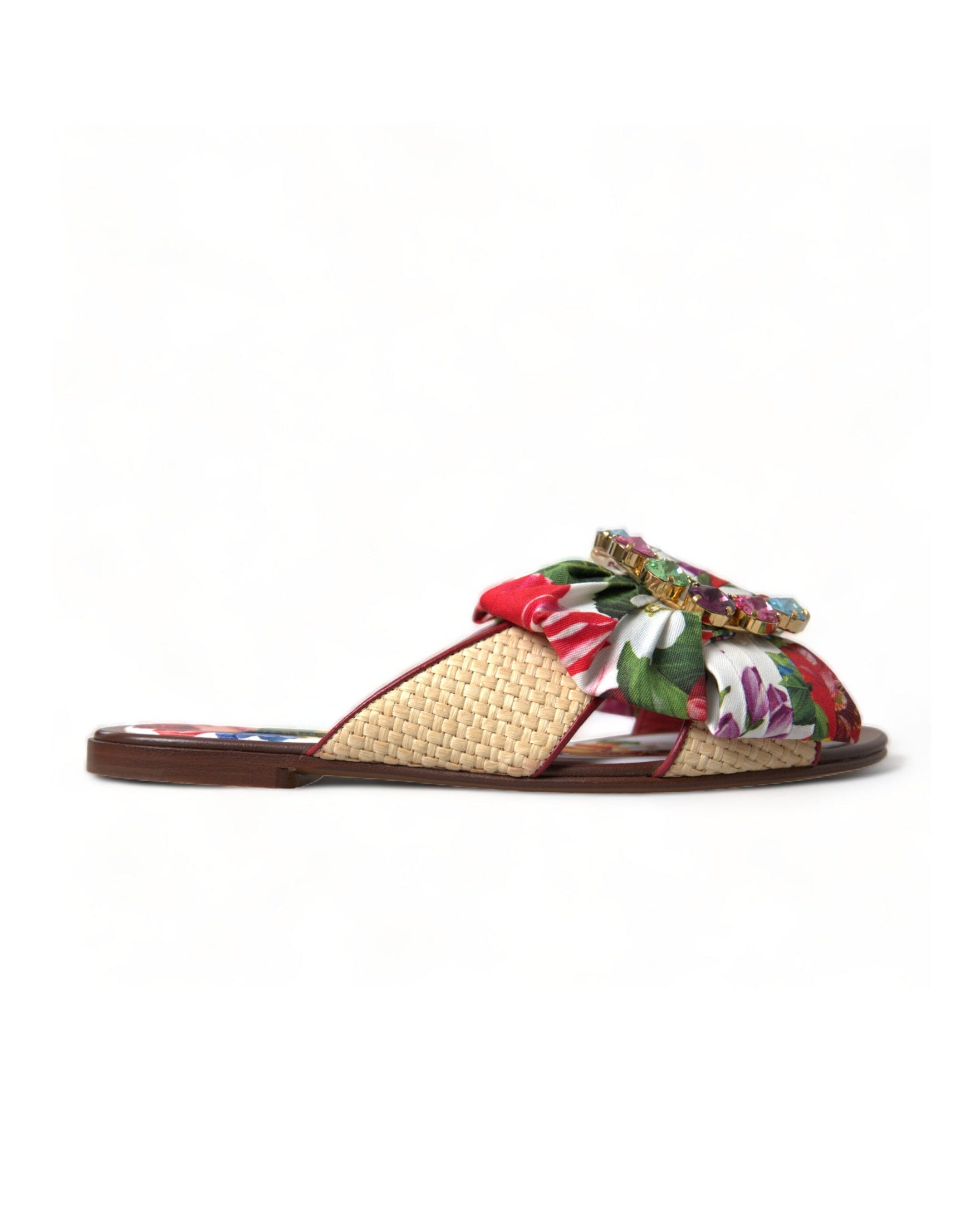Dolce & Gabbana Exquisite Floral Print Flat Sandals Glam Steals