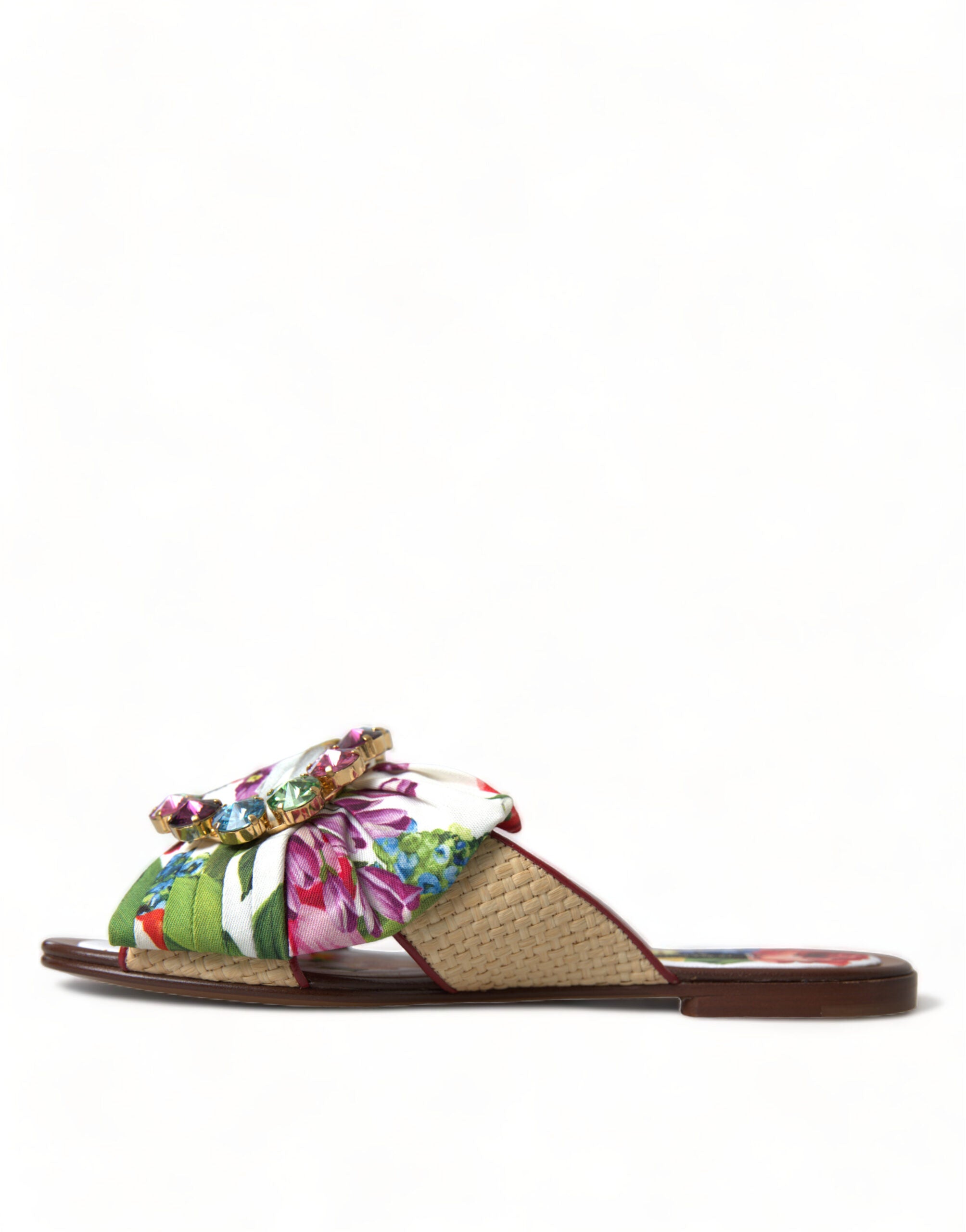 Dolce & Gabbana Exquisite Floral Print Flat Sandals Glam Steals