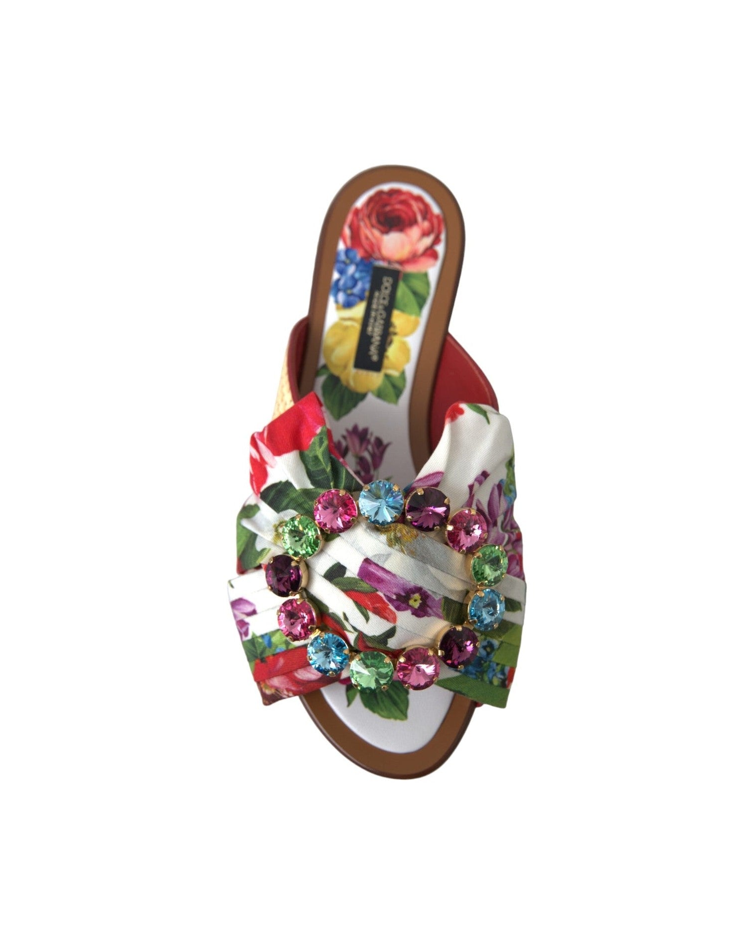Dolce & Gabbana Exquisite Floral Print Flat Sandals Glam Steals