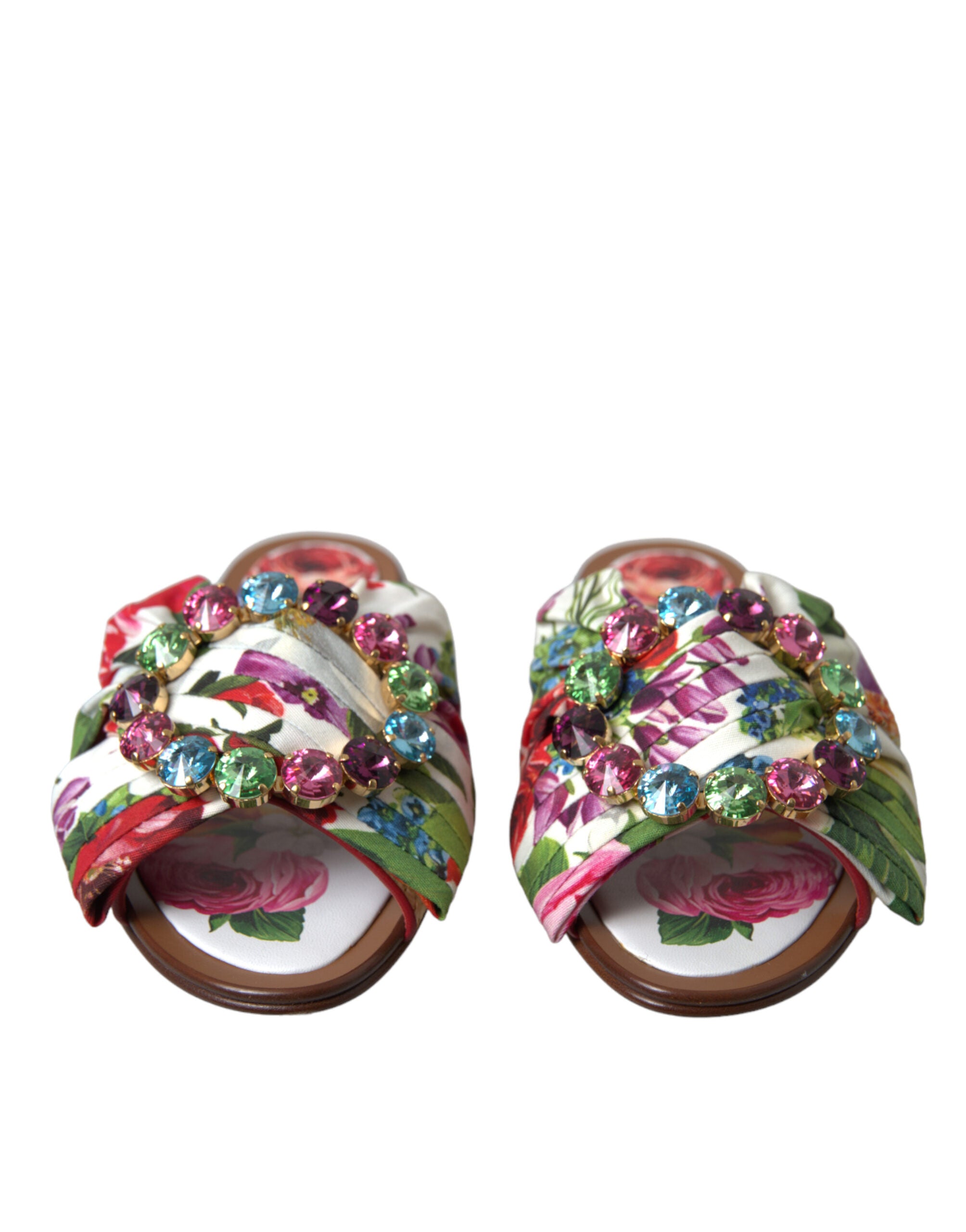 Dolce & Gabbana Exquisite Floral Print Flat Sandals Glam Steals