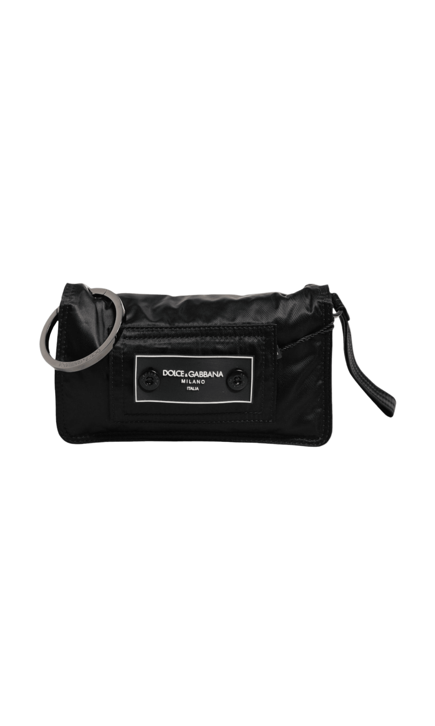 Dolce & Gabbana Fabric Logo Two Way Clutch Crossbody Black Bag Glam Steals