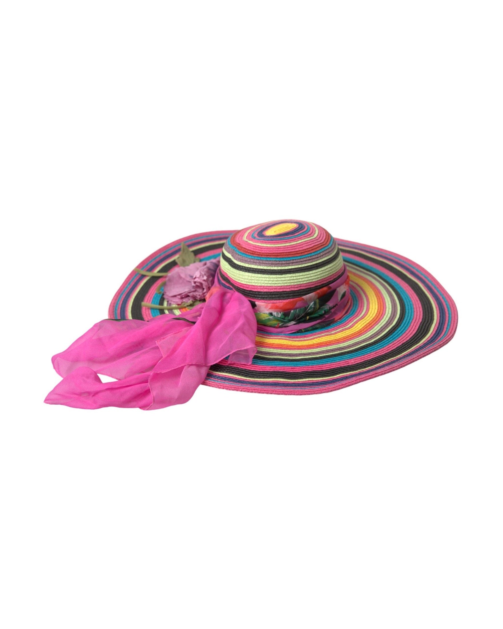 Dolce & Gabbana Fantasy Wide Brim Floppy Multicolor Hat Glam Steals
