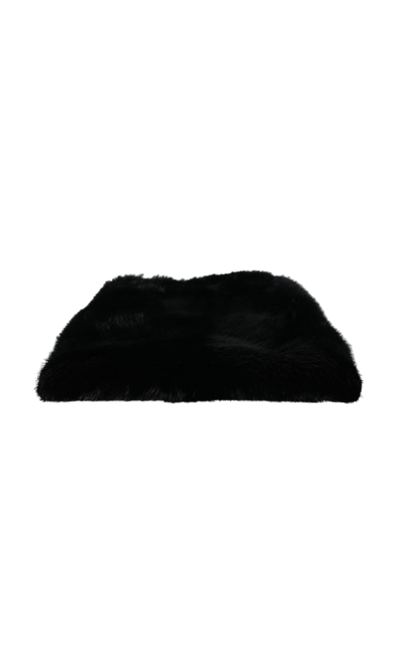 Dolce & Gabbana Faux Fur Chain Crossbody Shoulder Purse Black Silver Bag Glam Steals