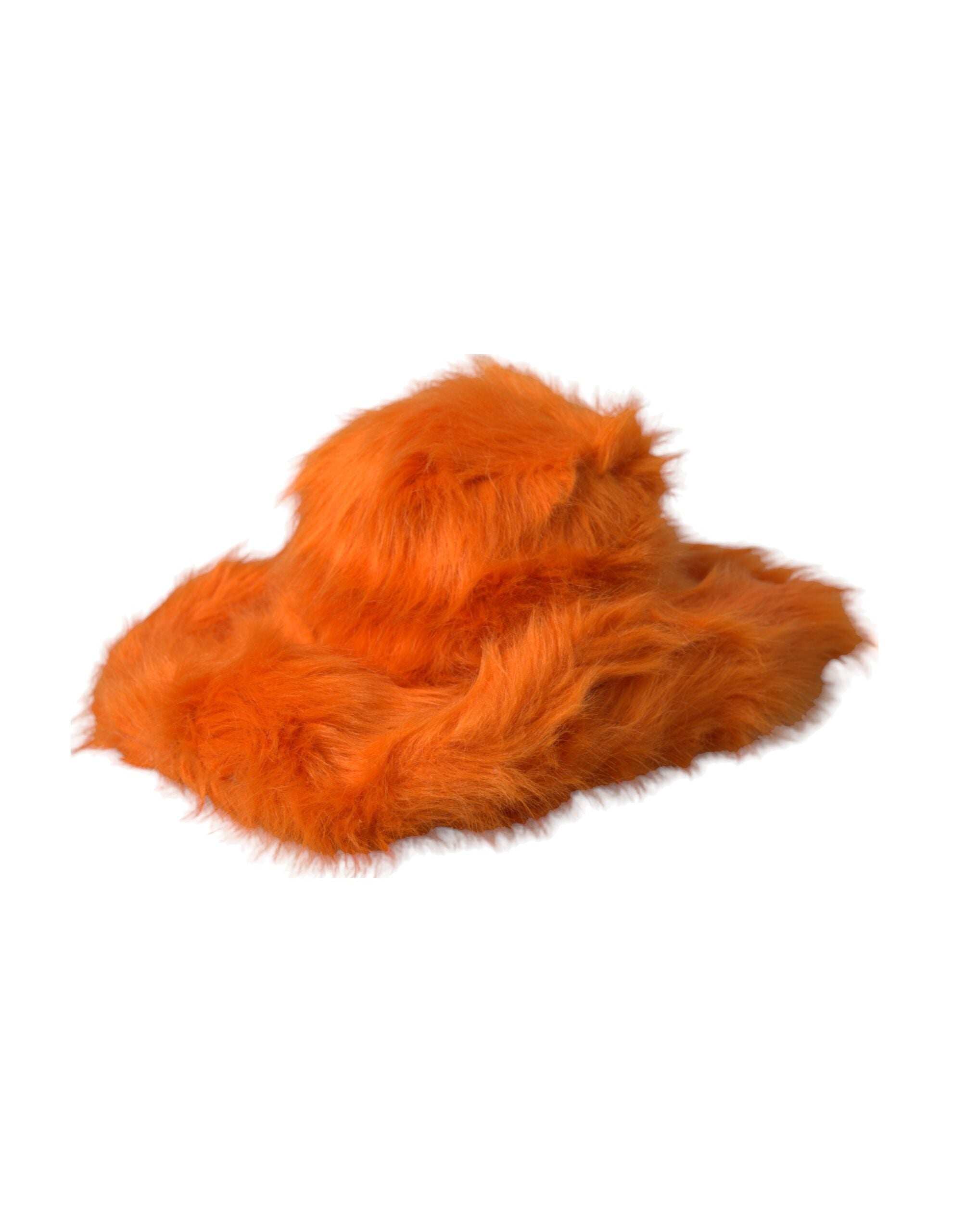 Dolce & Gabbana Faux Fur Polyester Fedora Orange Hat Glam Steals
