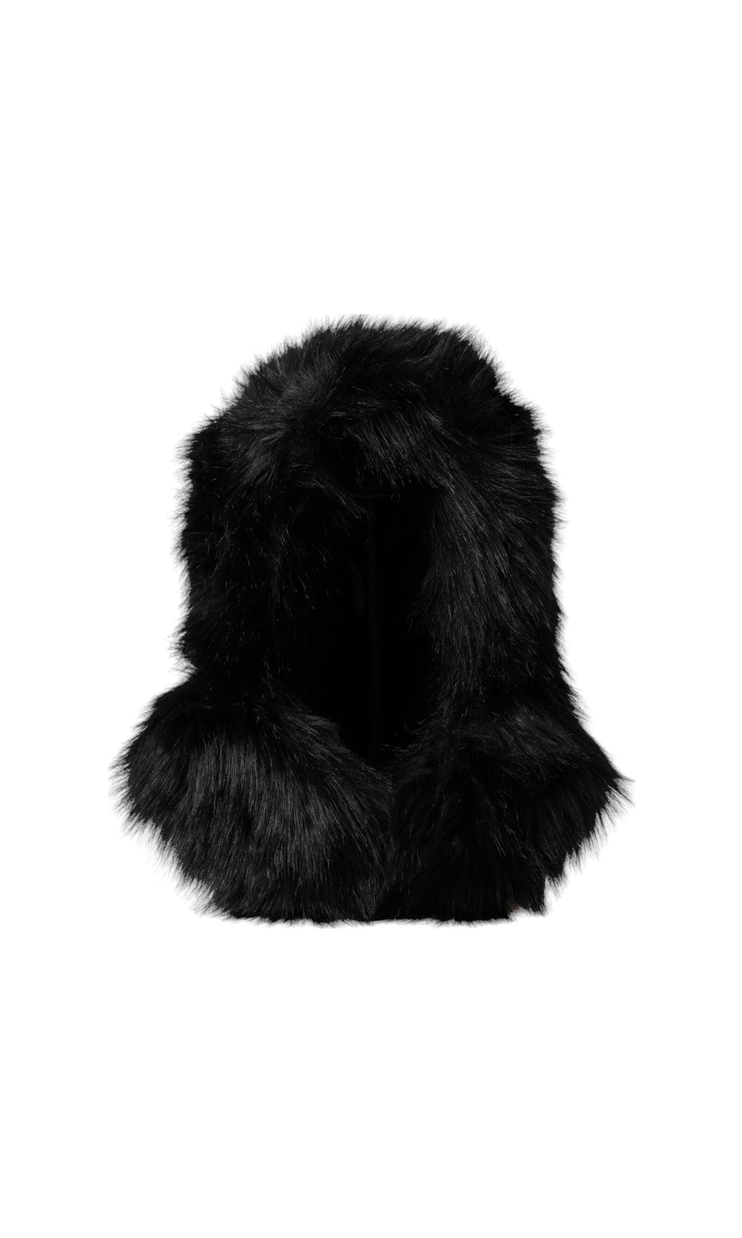 Dolce & Gabbana Faux Fur Whole Head Wrap Black Hat Glam Steals