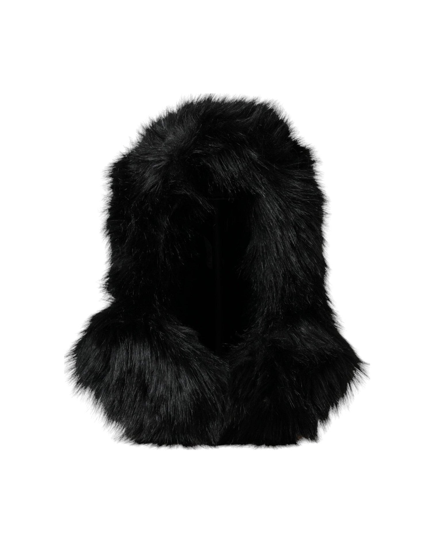 Dolce & Gabbana Faux Fur Whole Head Wrap Black Hat Glam Steals