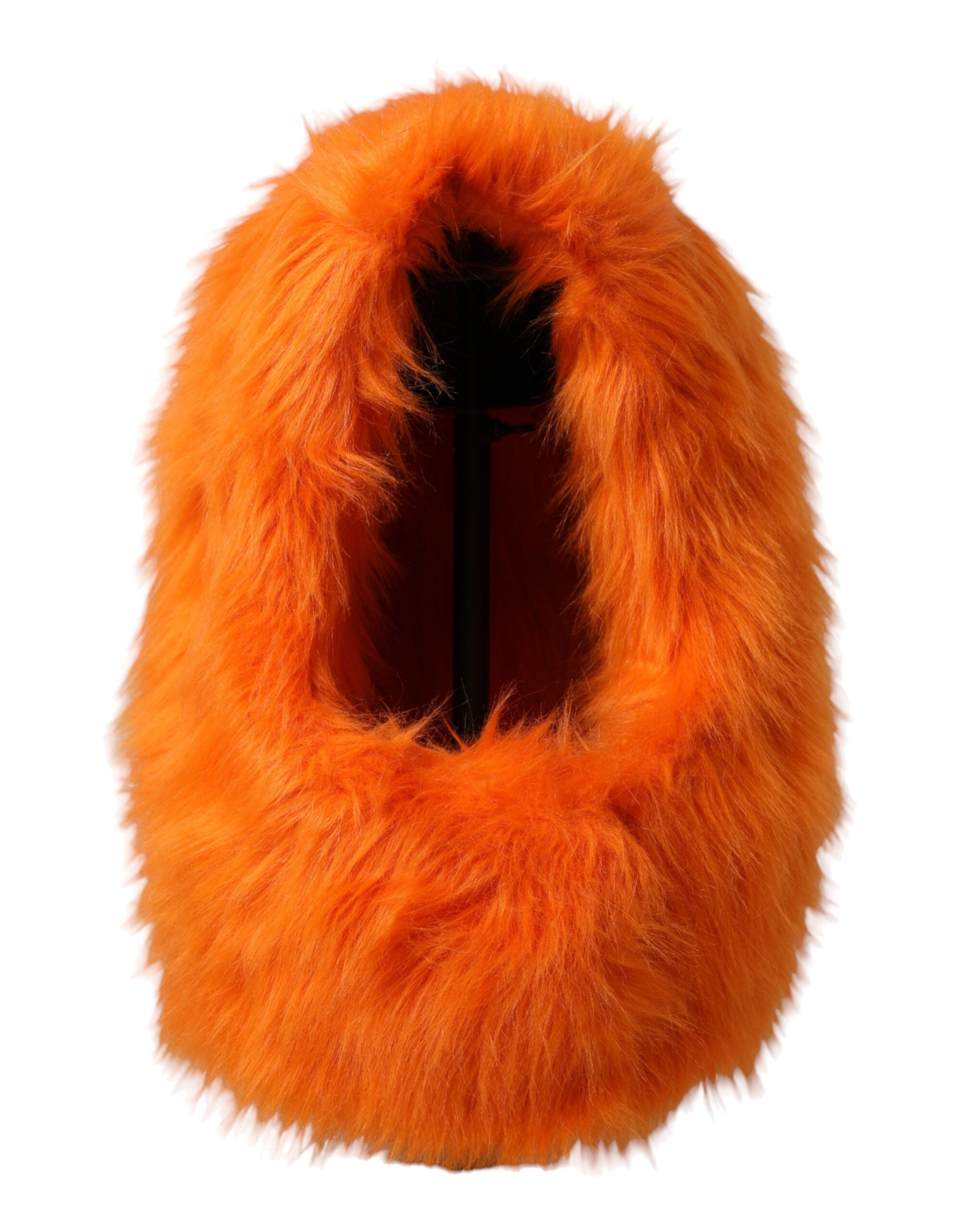 Dolce & Gabbana Faux Fur Whole Head Wrap Orange Hat Glam Steals