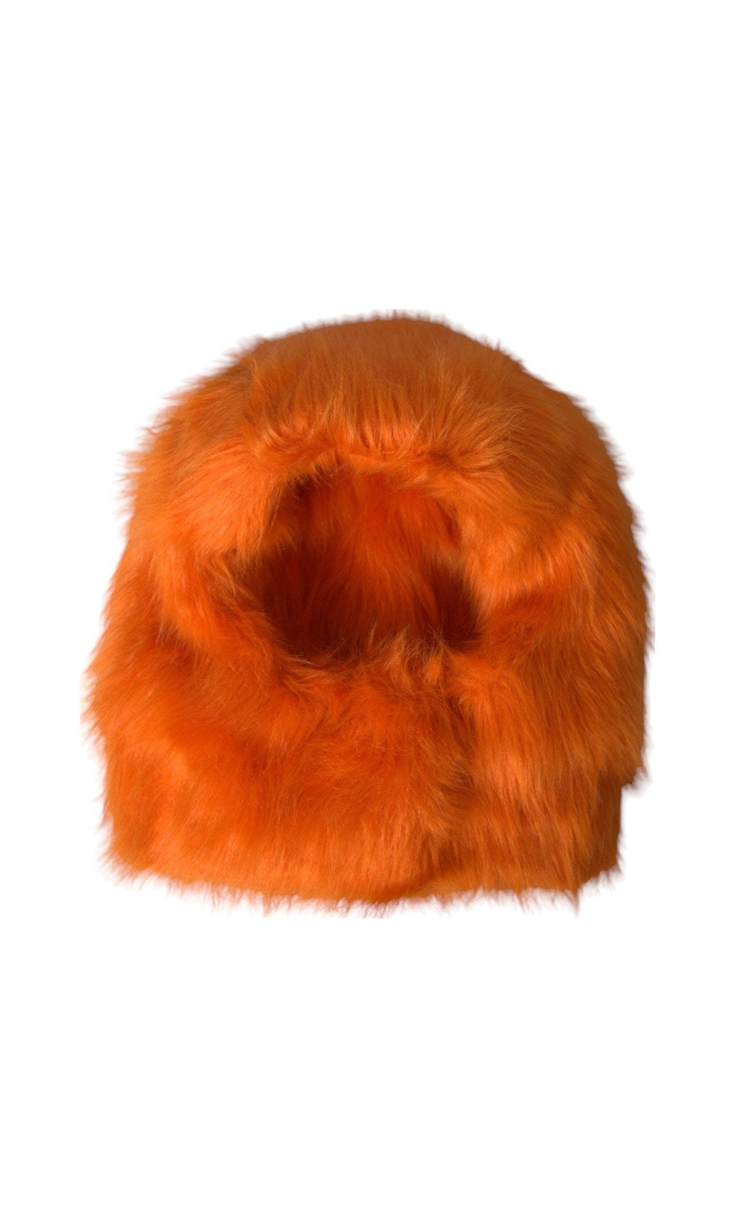 Dolce & Gabbana Faux Fur Whole Head Wrap Orange Hat Glam Steals