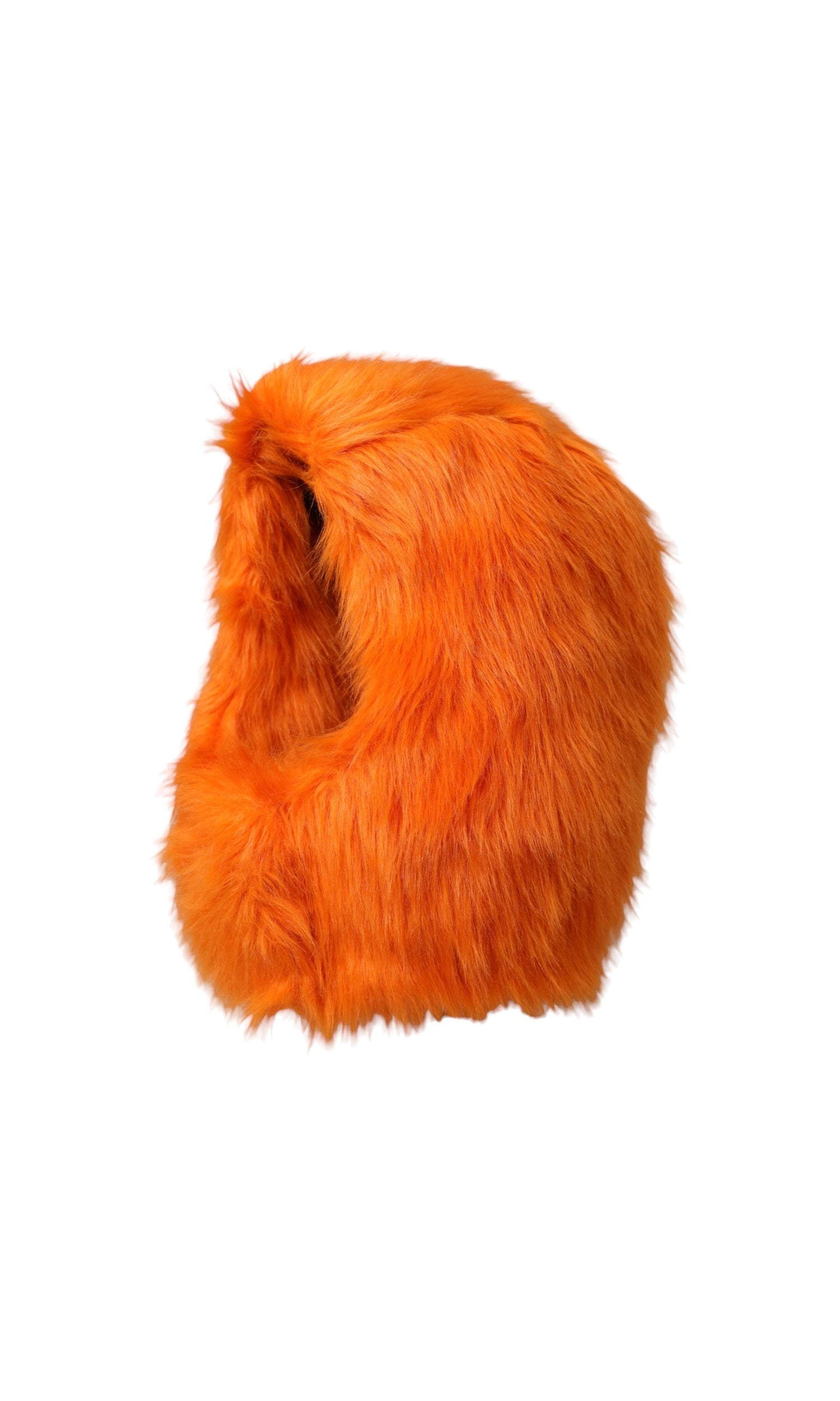 Dolce & Gabbana Faux Fur Whole Head Wrap Orange Hat Glam Steals