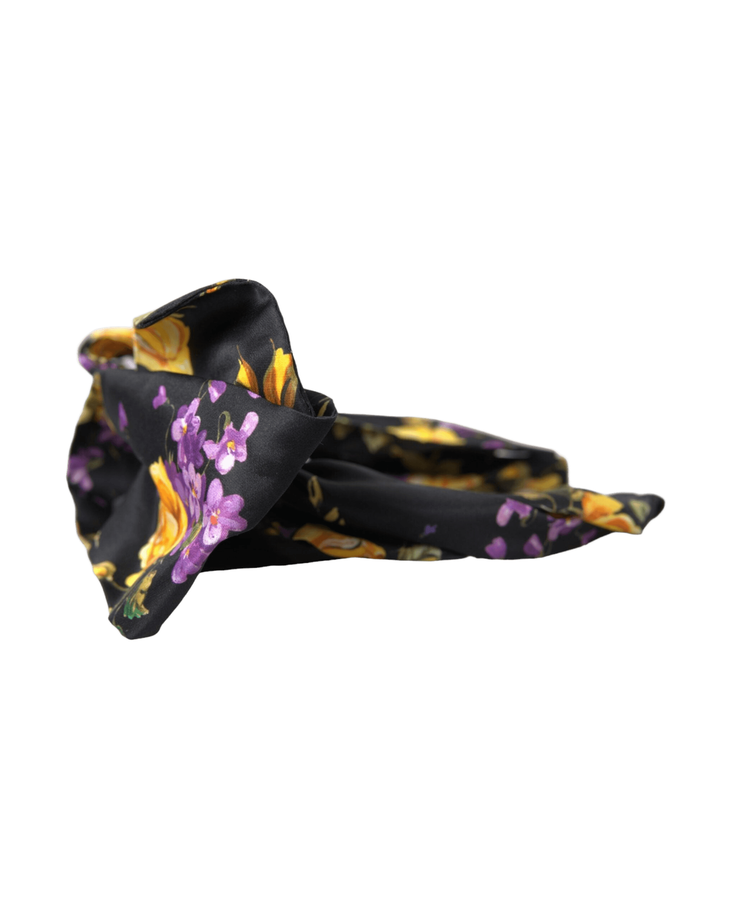 Dolce & Gabbana Floral Applique Silk Women Headband Black Diadem Glam Steals