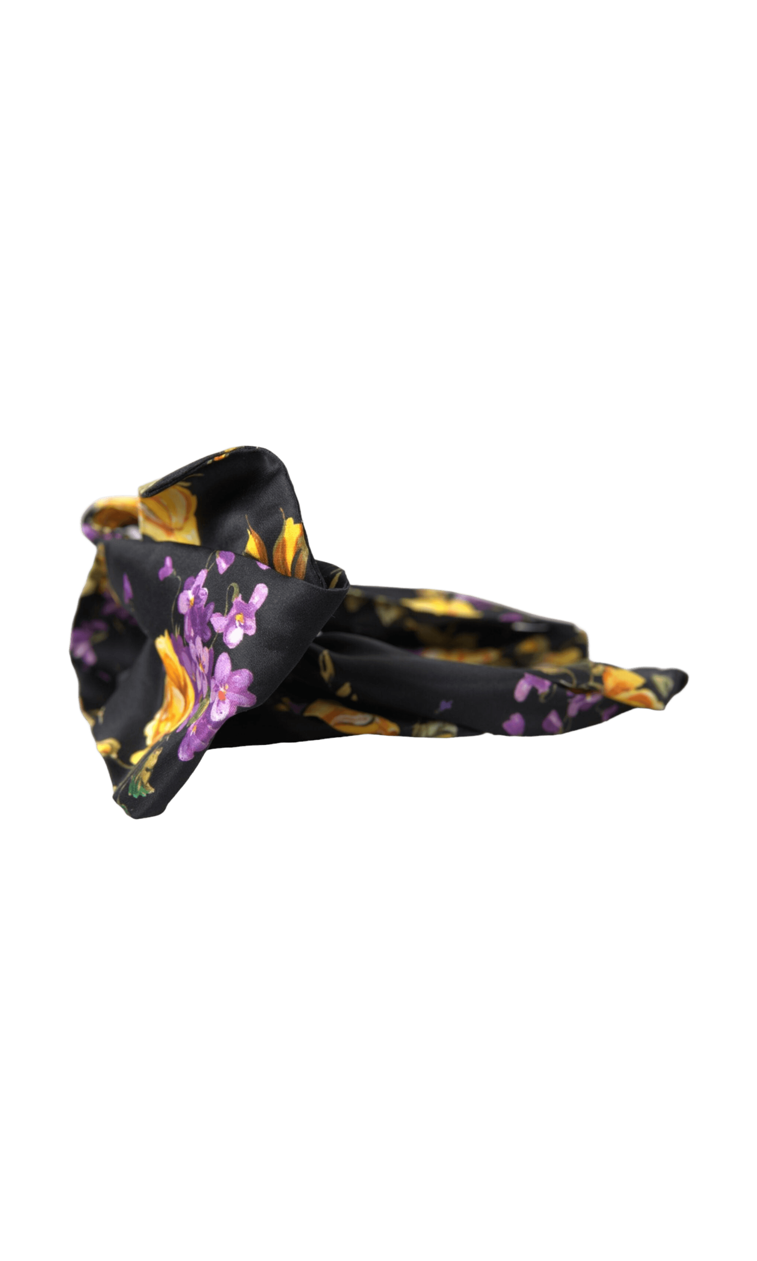 Dolce & Gabbana Floral Applique Silk Women Headband Black Diadem Glam Steals