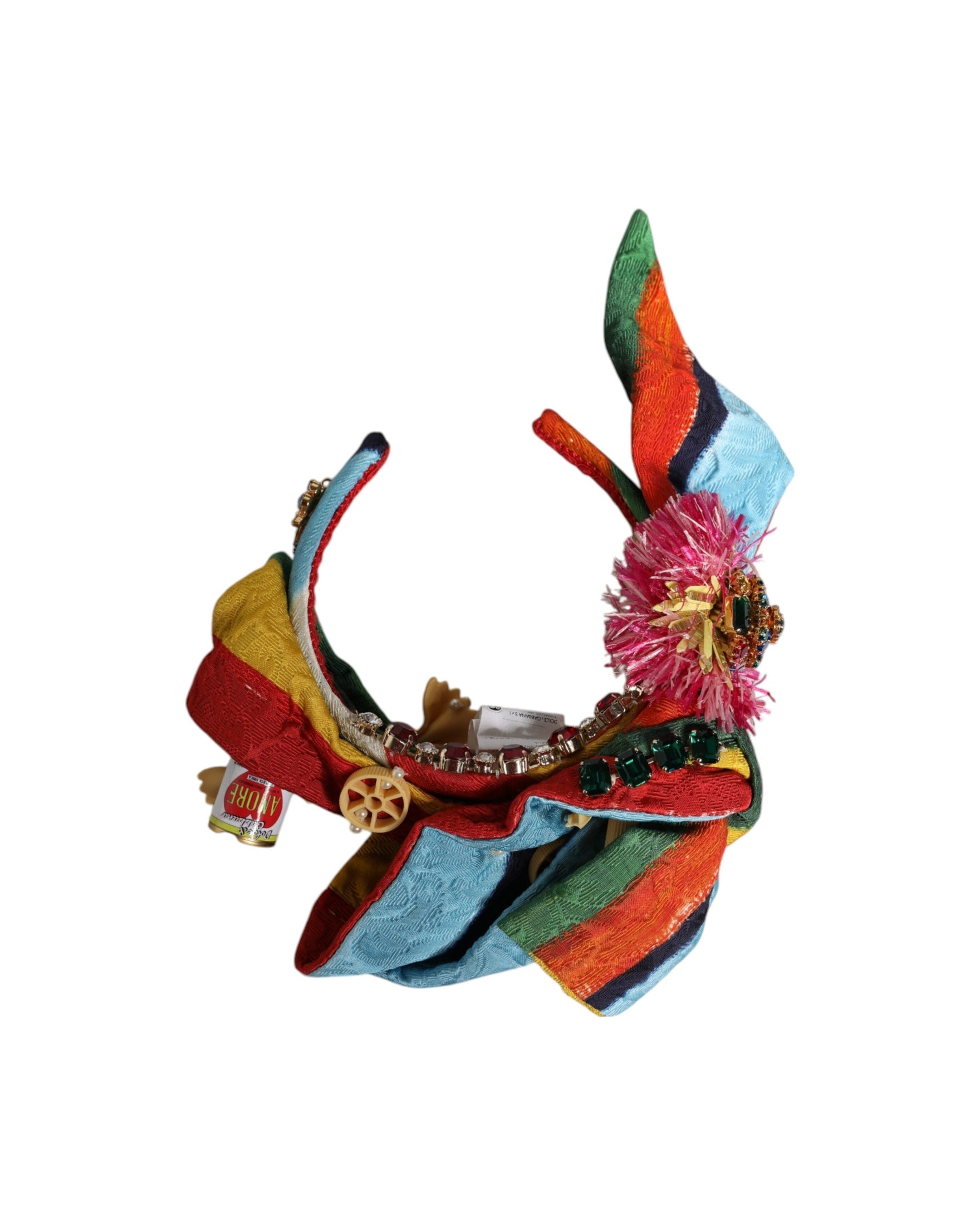 Dolce & Gabbana Floral Crystal Embellished Diadem Multicolor Headband Glam Steals