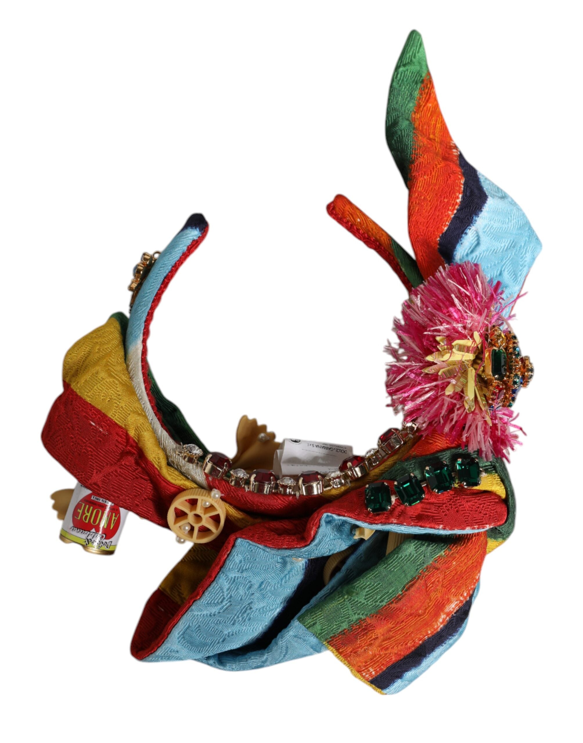 Dolce & Gabbana Floral Crystal Embellished Diadem Multicolor Headband Glam Steals