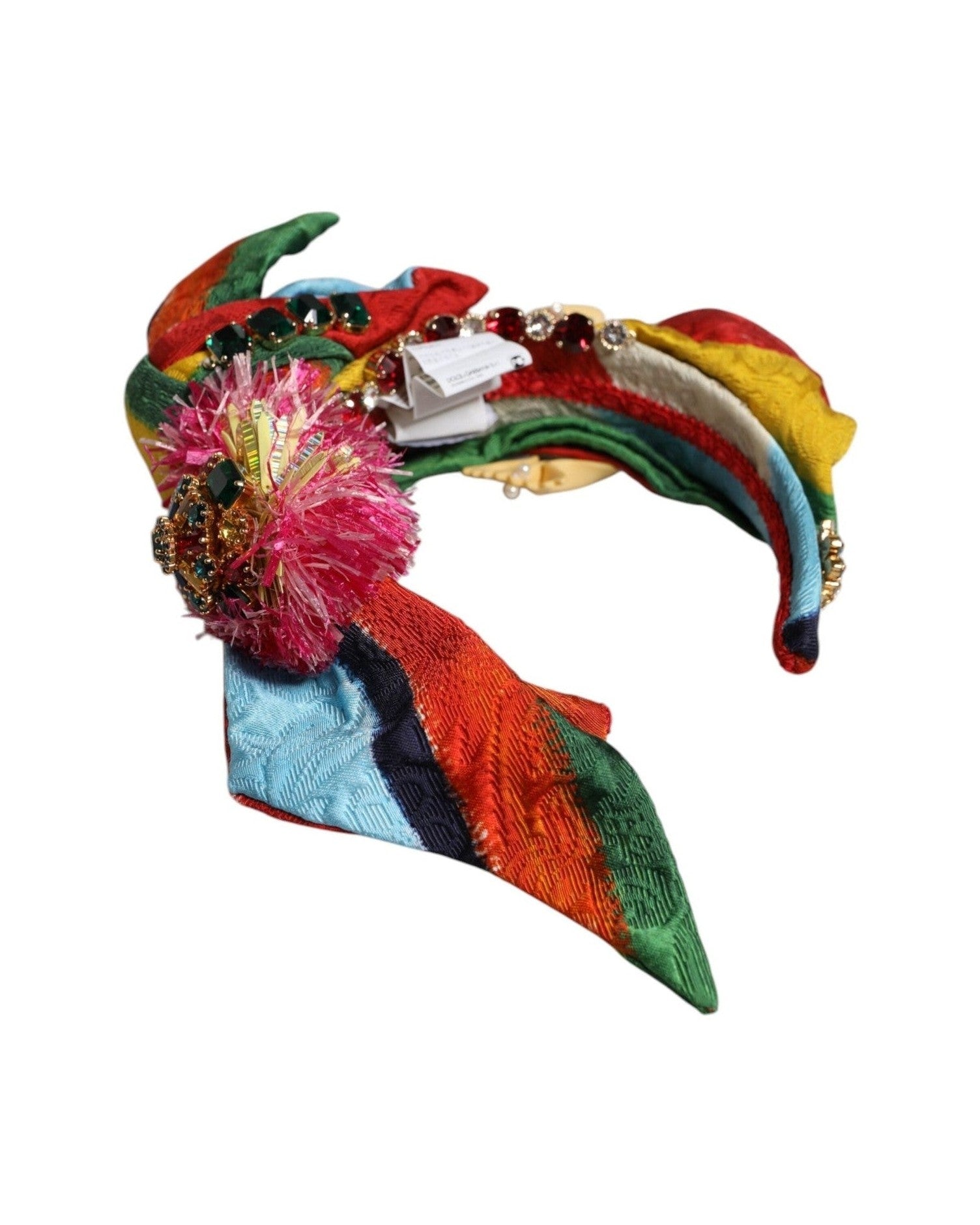 Dolce & Gabbana Floral Crystal Embellished Diadem Multicolor Headband Glam Steals