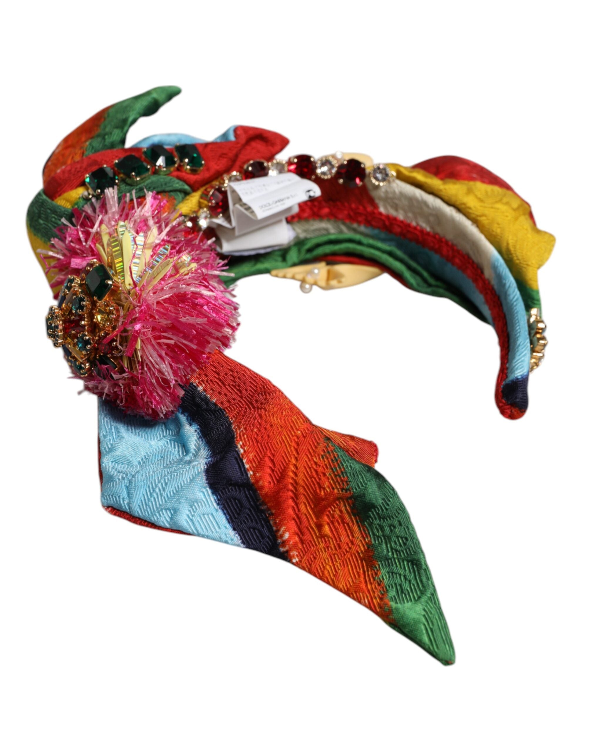 Dolce & Gabbana Floral Crystal Embellished Diadem Multicolor Headband Glam Steals