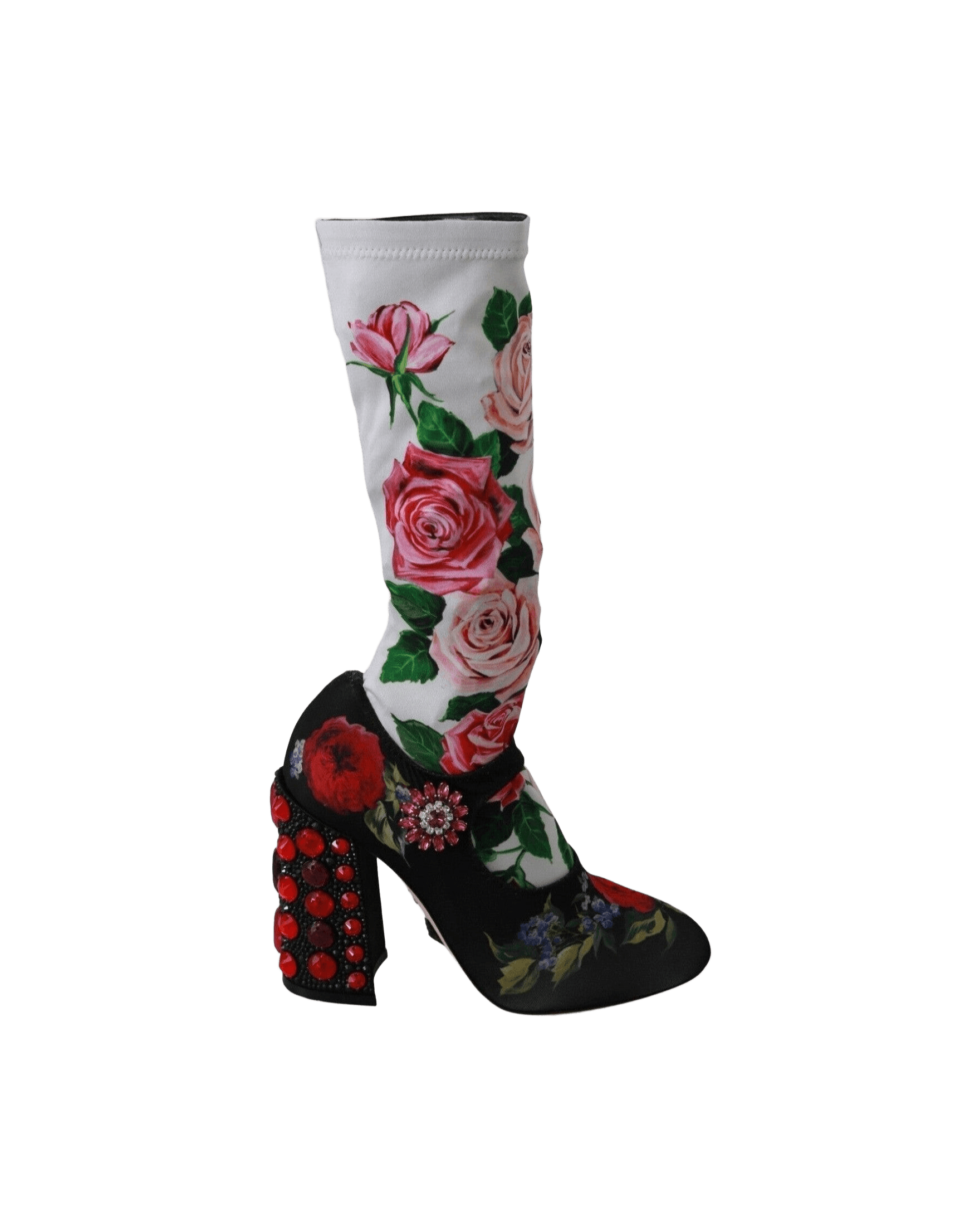 Dolce & Gabbana Floral Embellished Socks Boots Glam Steals