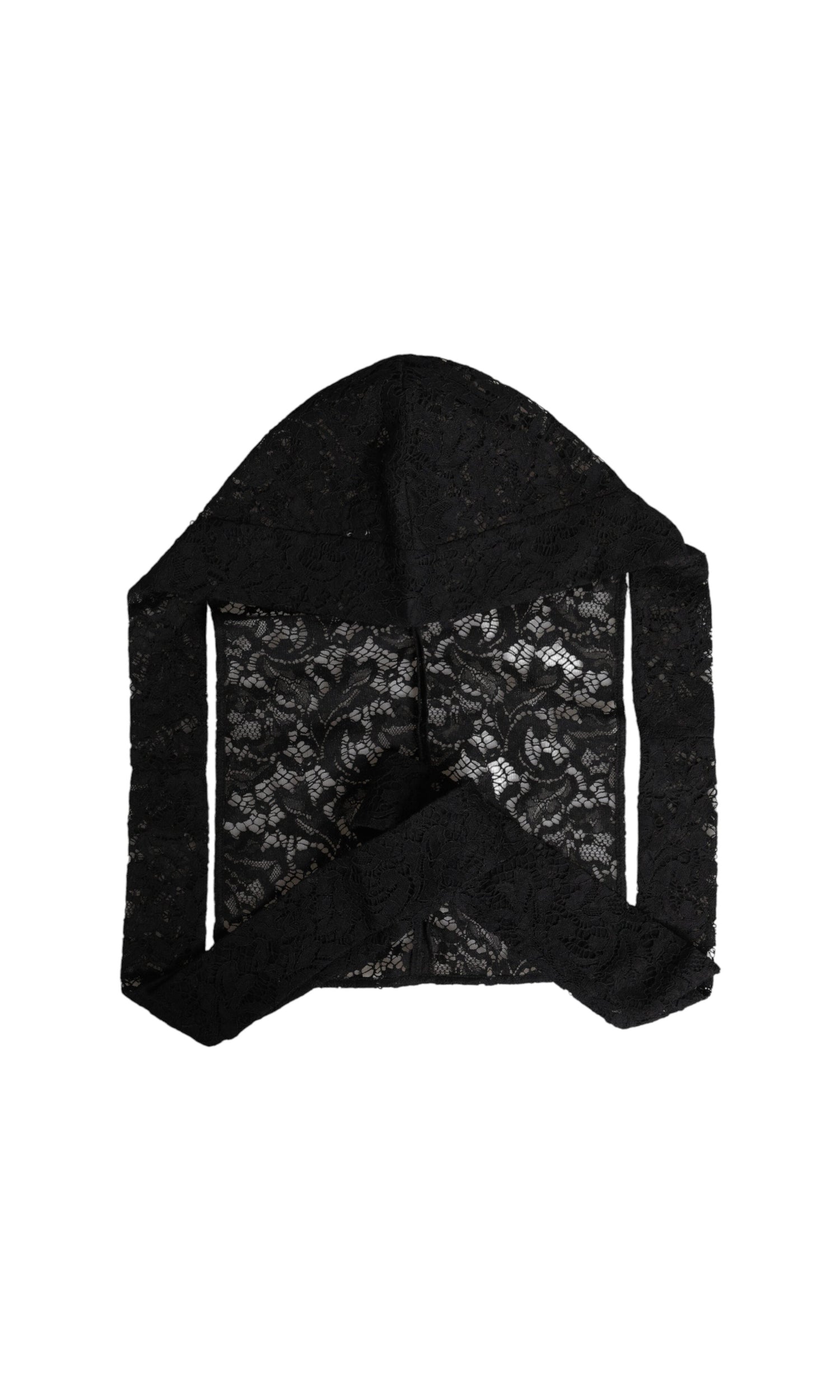 Dolce & Gabbana Floral Lace Whole Head Wrap Black Hat Glam Steals