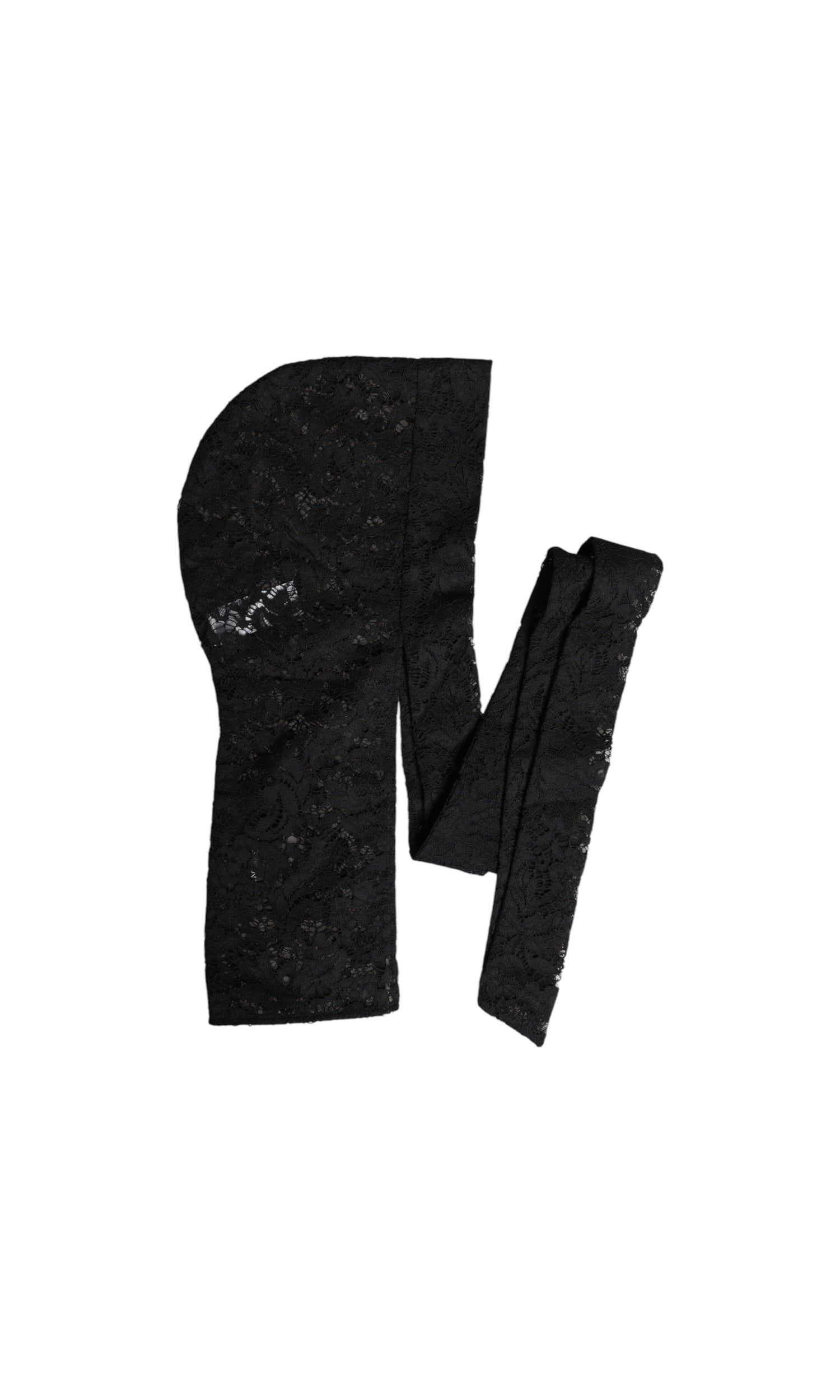 Dolce & Gabbana Floral Lace Whole Head Wrap Black Hat Glam Steals