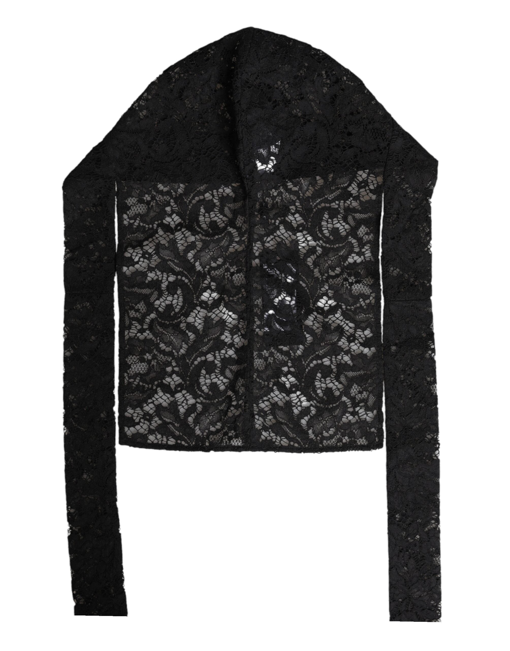 Dolce & Gabbana Floral Lace Whole Head Wrap Black Hat Glam Steals