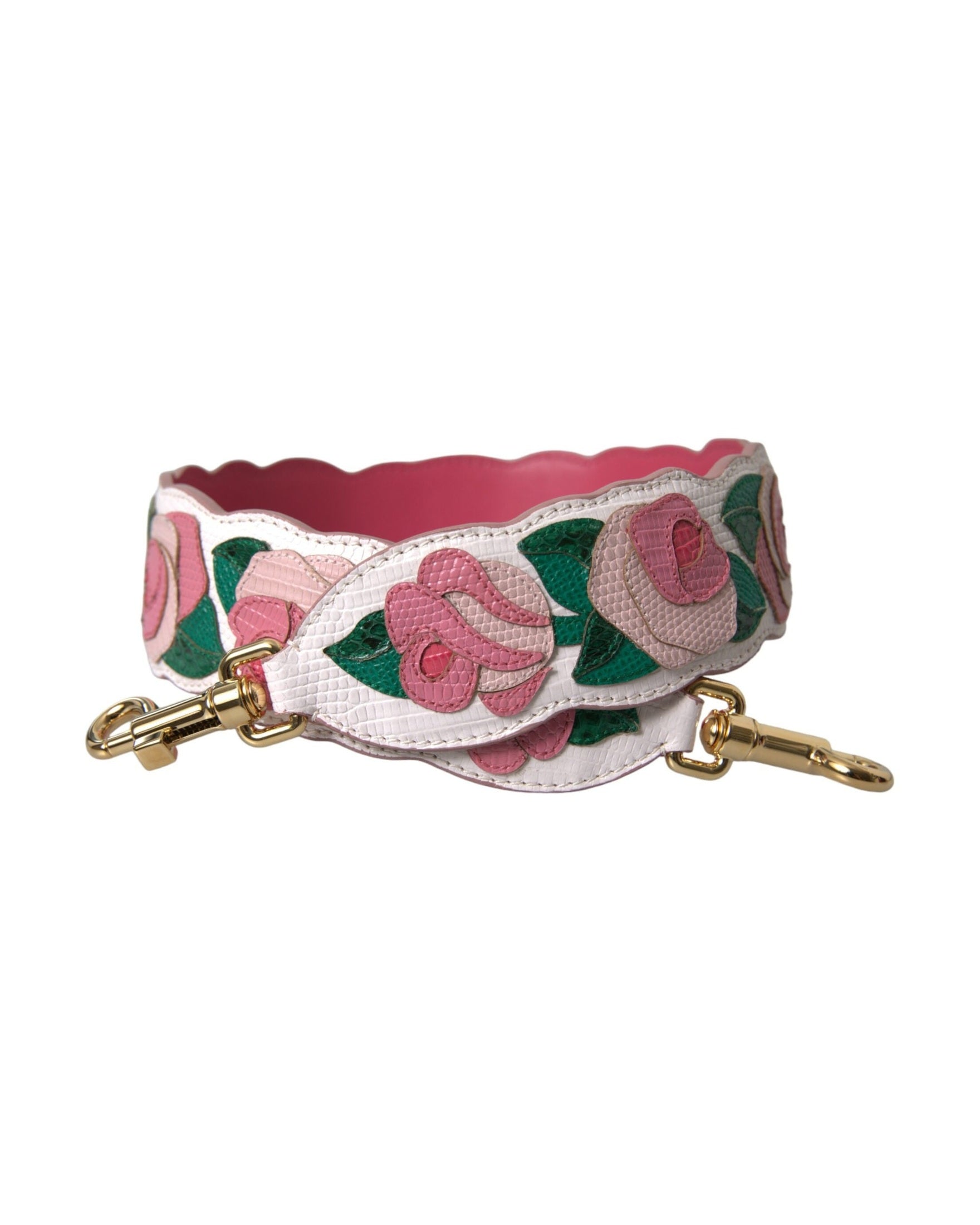 Dolce & Gabbana Floral Leather Accessory Shoulder White Strap Glam Steals