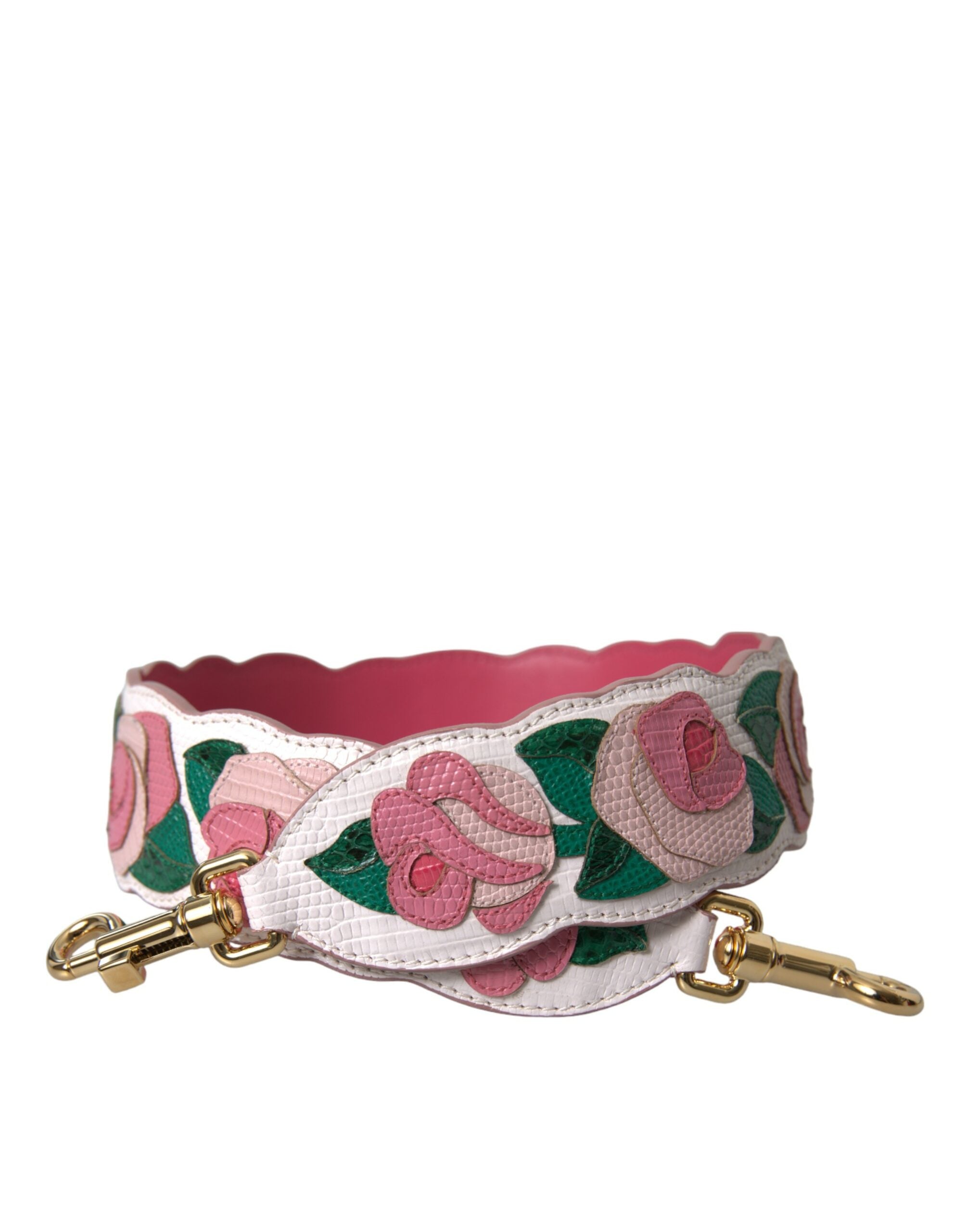 Dolce & Gabbana Floral Leather Accessory Shoulder White Strap Glam Steals