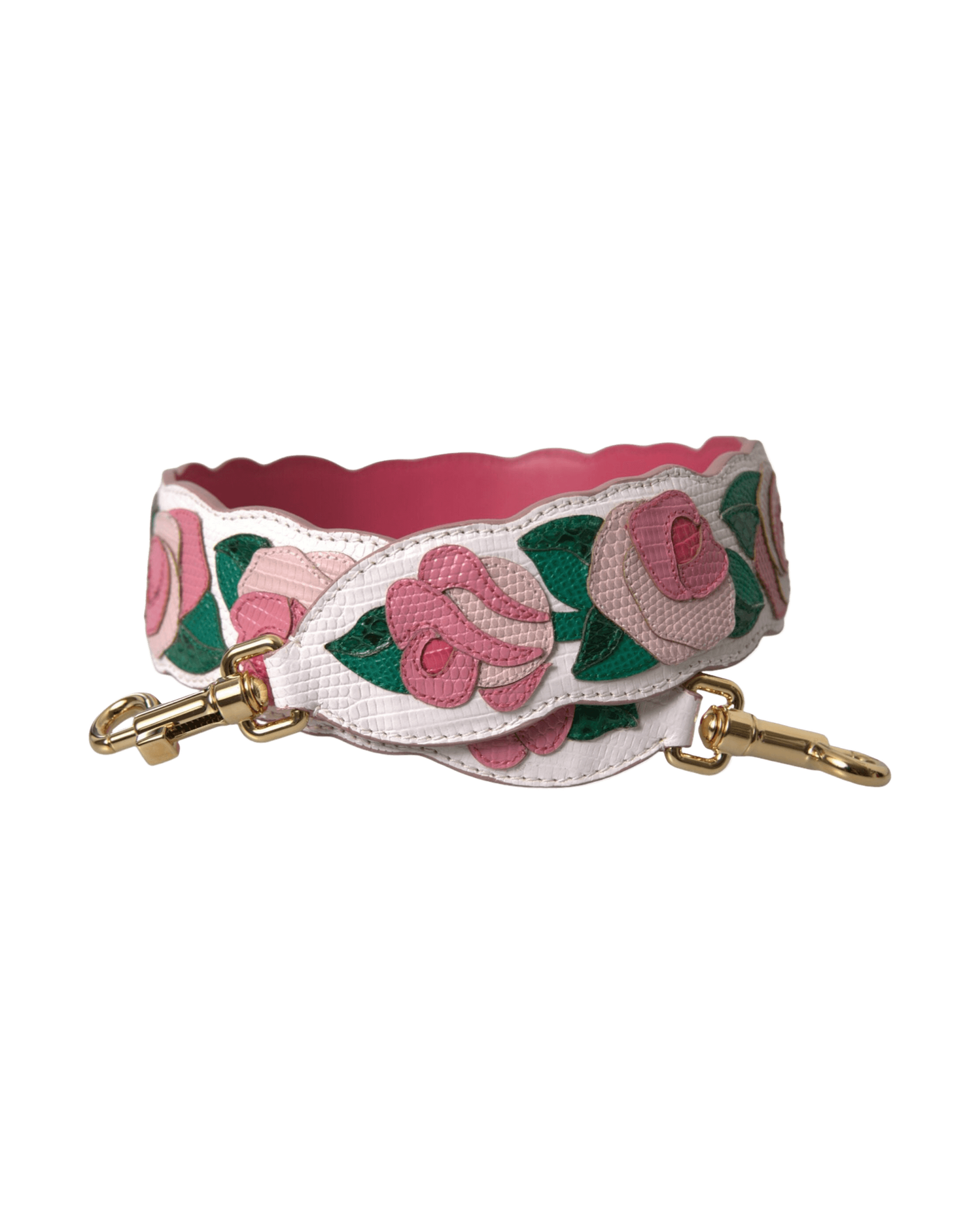 Dolce & Gabbana Floral Leather Accessory Shoulder White Strap Glam Steals