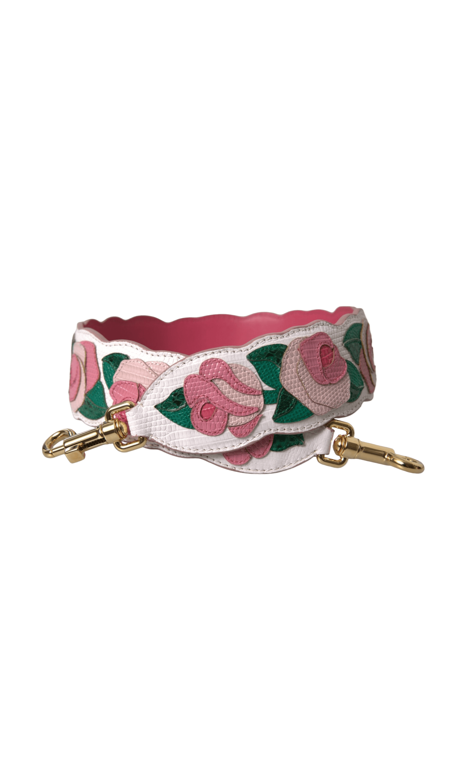 Dolce & Gabbana Floral Leather Accessory Shoulder White Strap Glam Steals