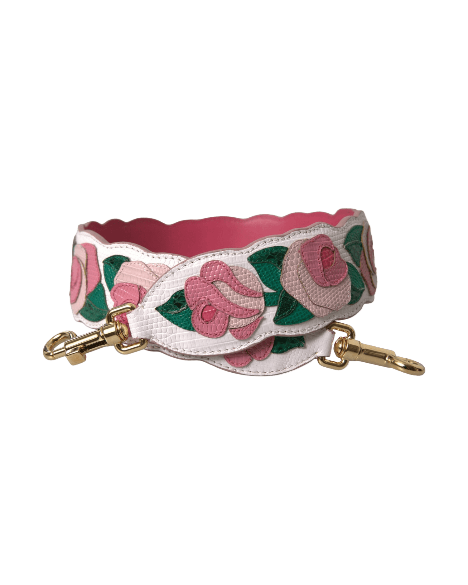Dolce & Gabbana Floral Leather Accessory Shoulder White Strap Glam Steals