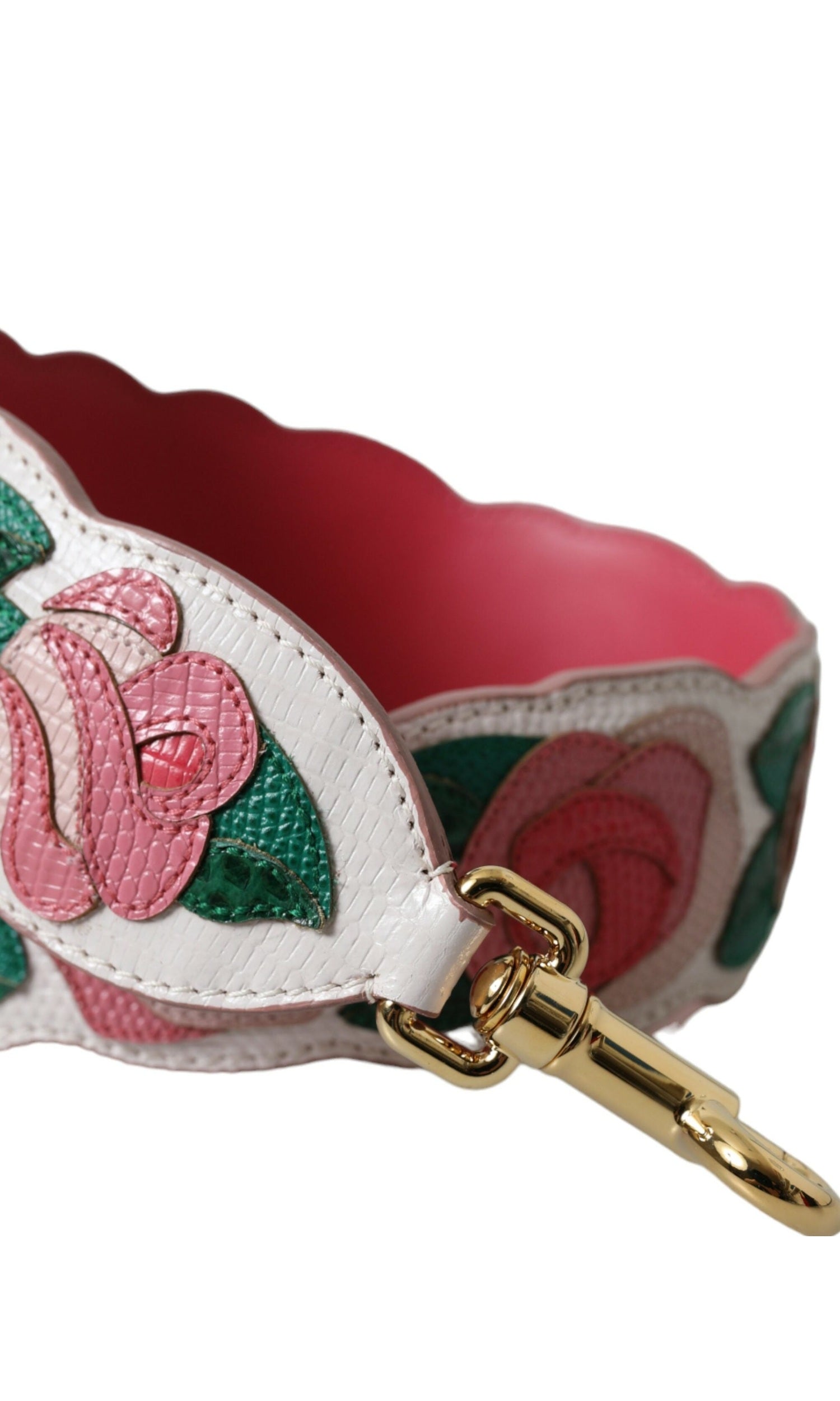 Dolce & Gabbana Floral Leather Accessory Shoulder White Strap Glam Steals