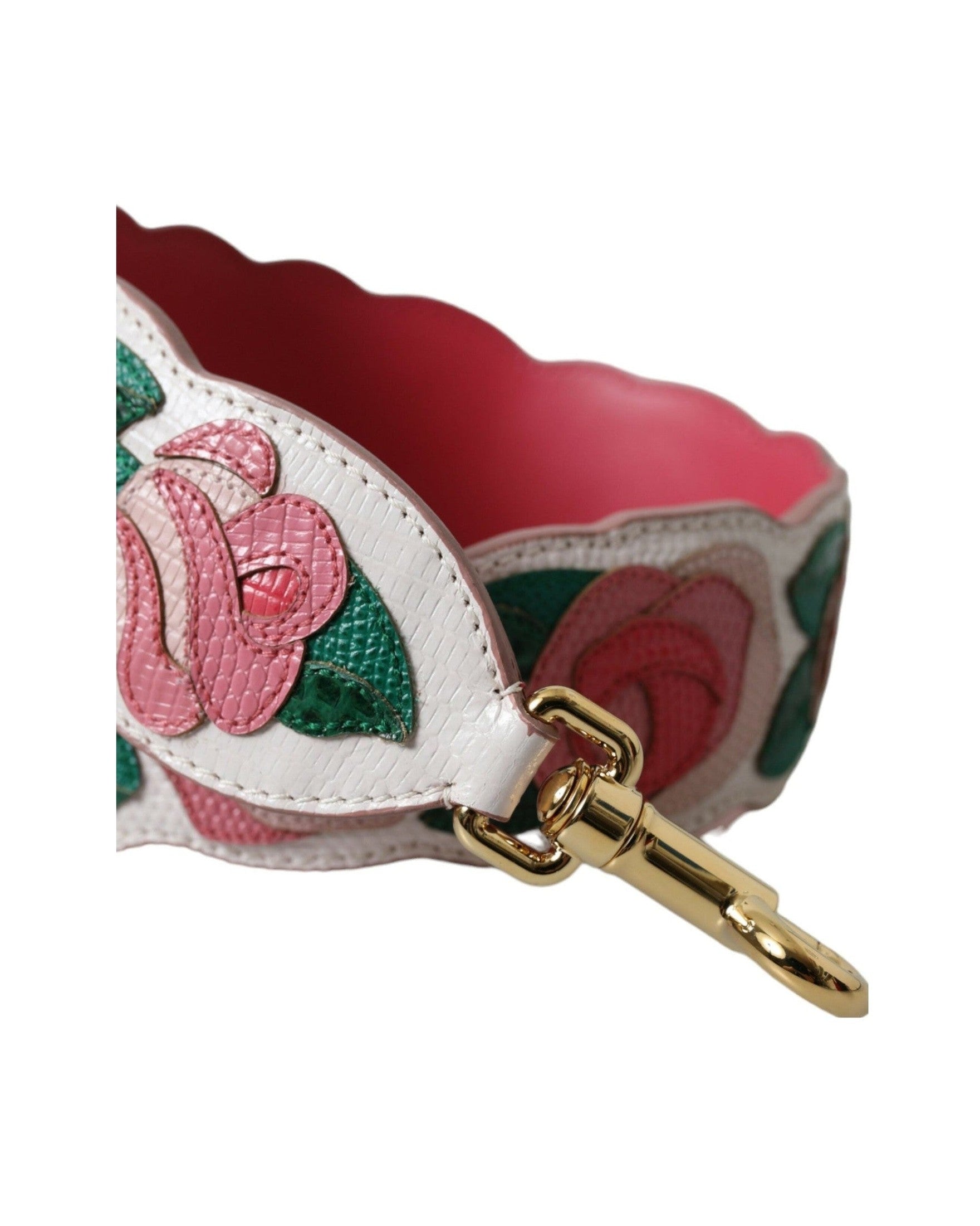 Dolce & Gabbana Floral Leather Accessory Shoulder White Strap Glam Steals