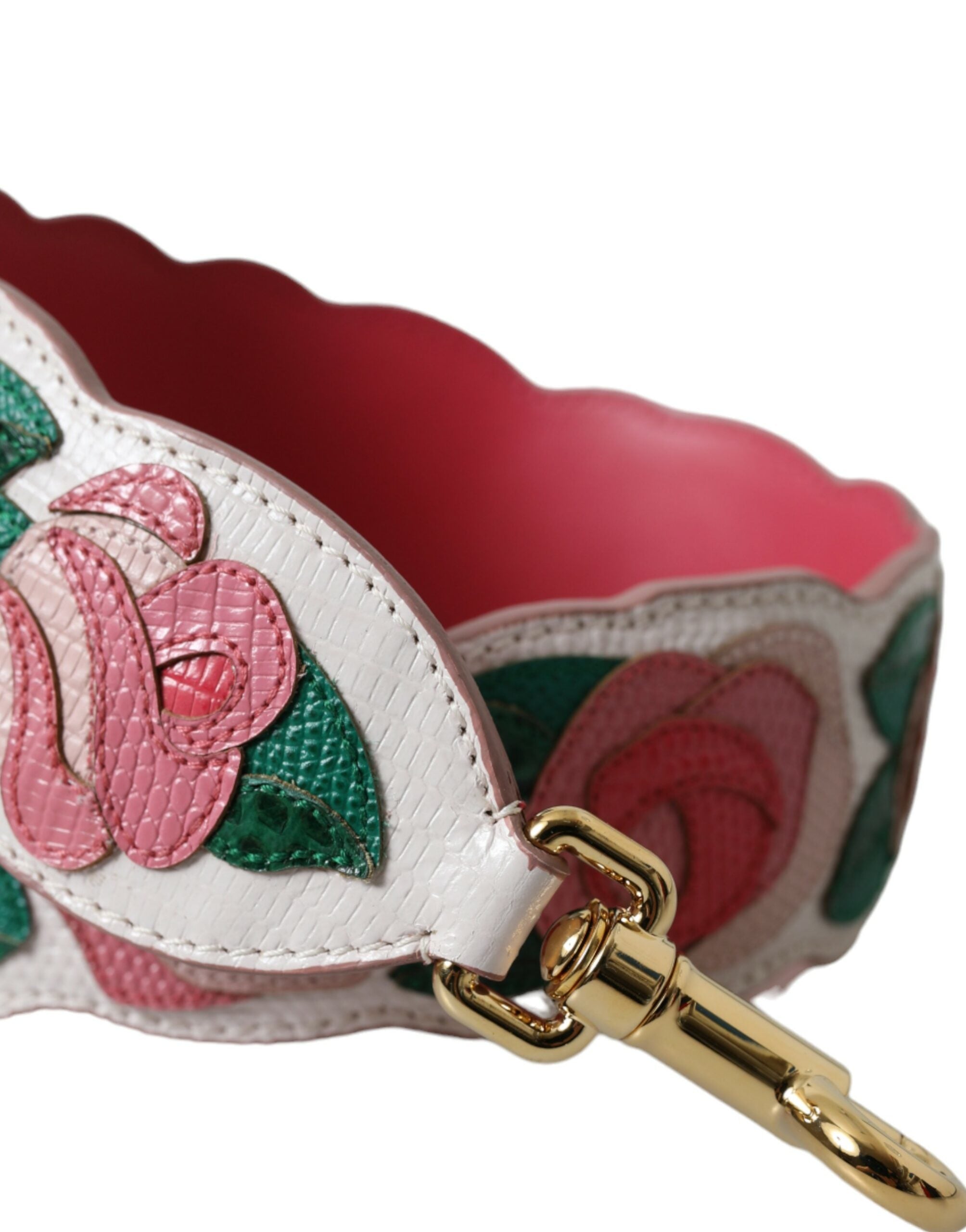 Dolce & Gabbana Floral Leather Accessory Shoulder White Strap Glam Steals