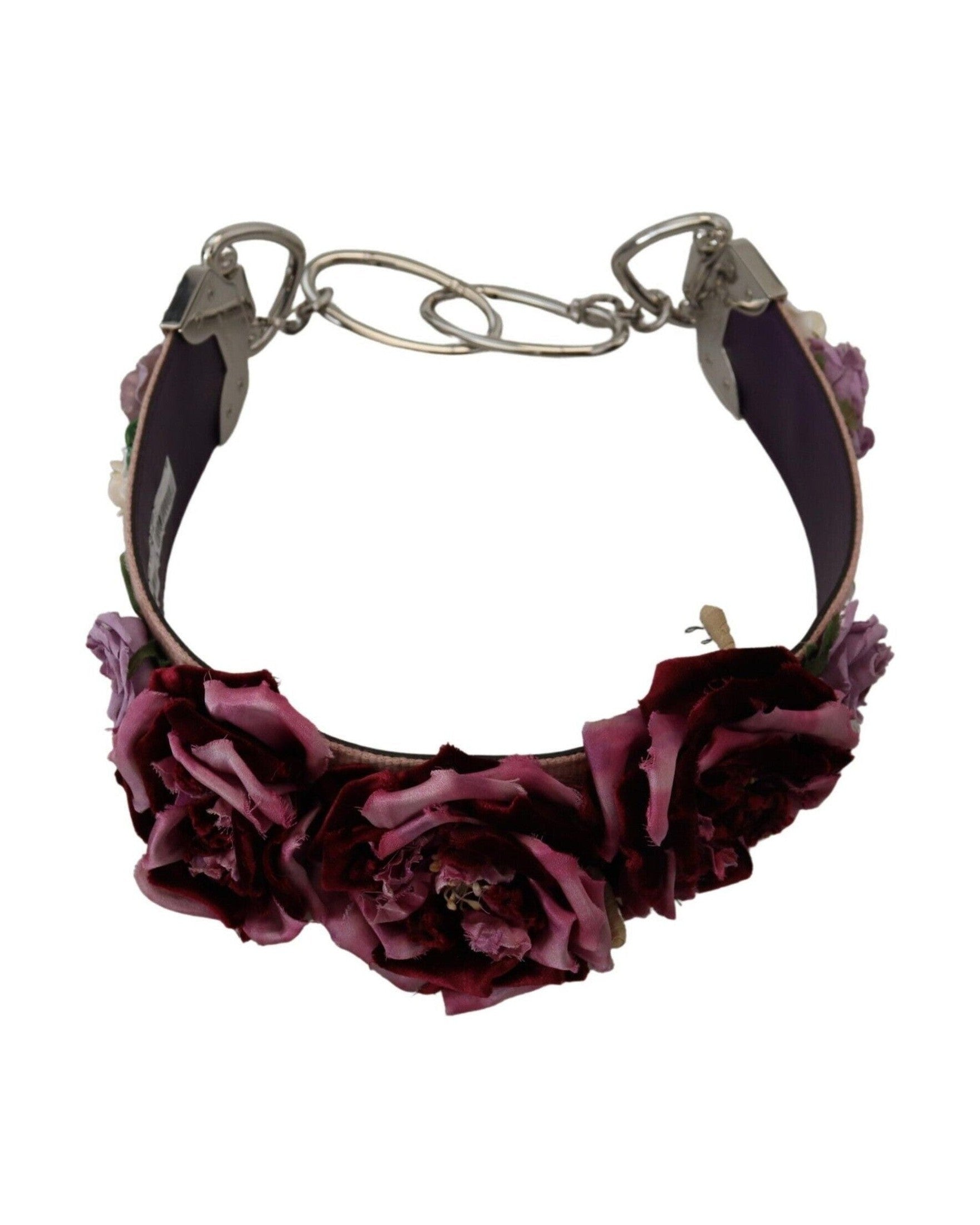 Dolce & Gabbana Floral Leather Shoulder Strap Beige Accessory Glam Steals