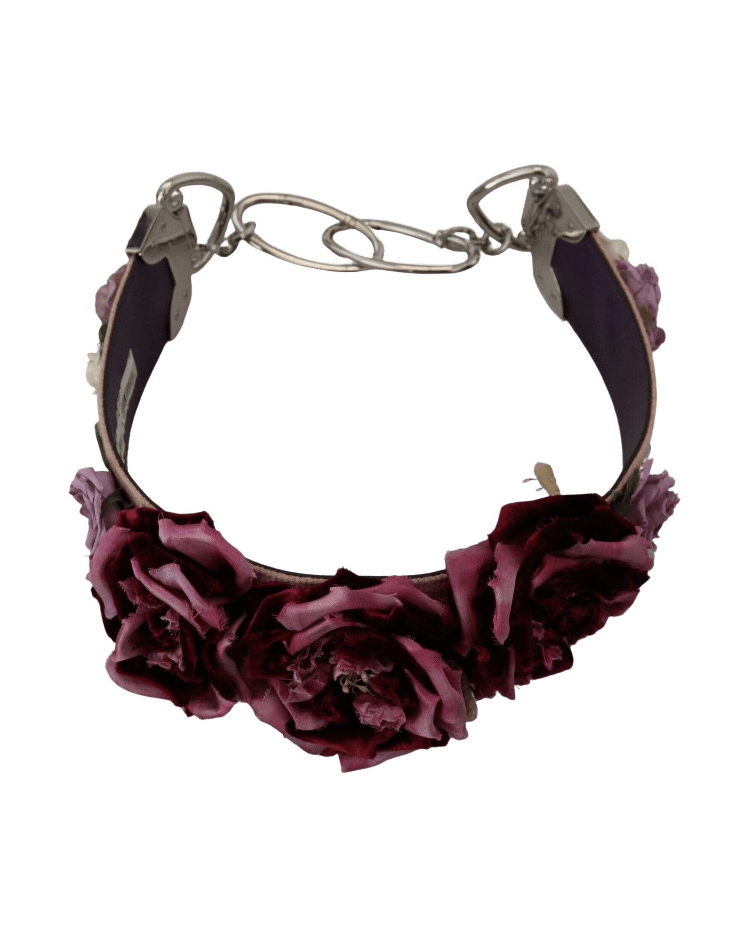 Dolce & Gabbana Floral Leather Shoulder Strap Beige Accessory Glam Steals