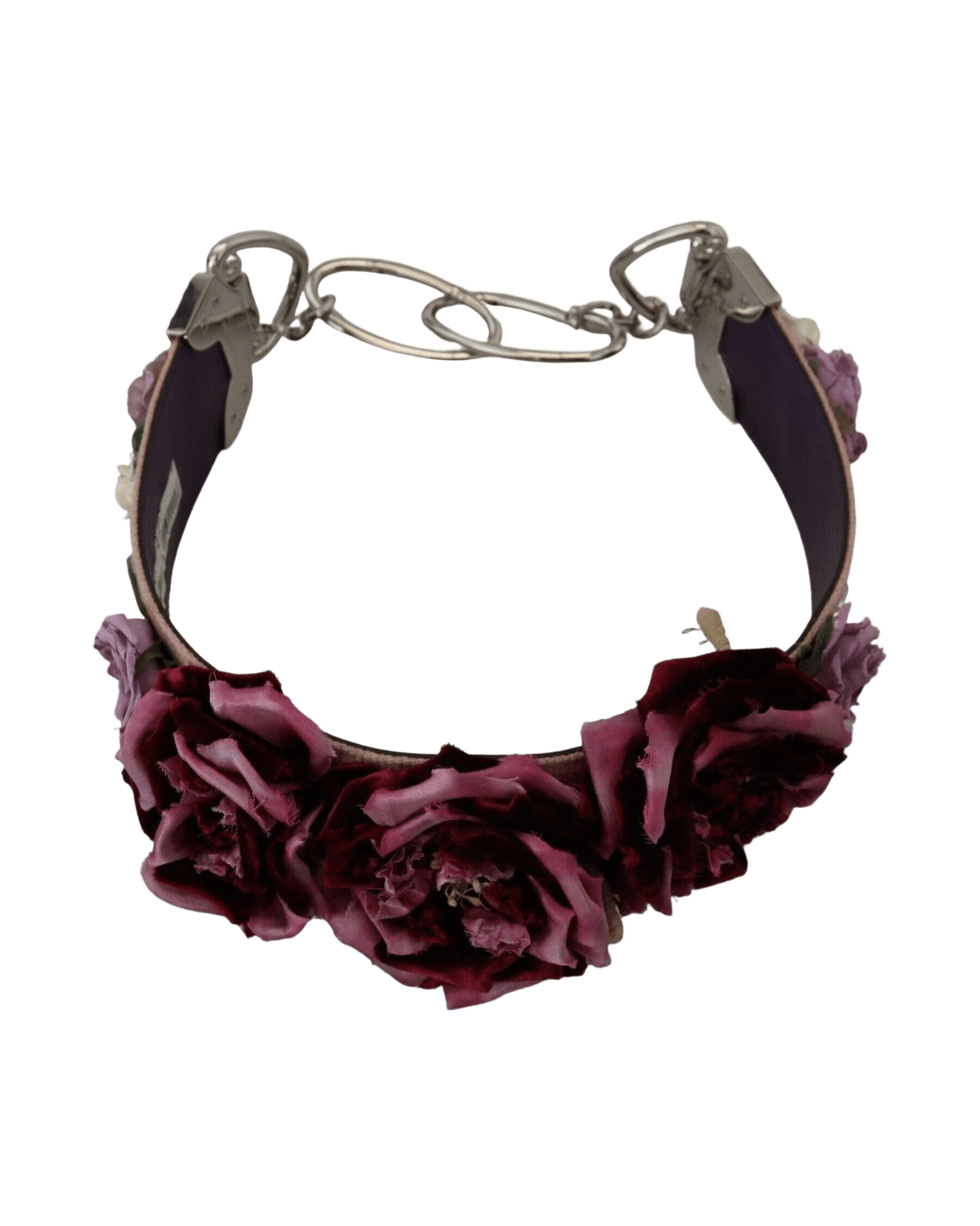Dolce & Gabbana Floral Leather Shoulder Strap Beige Accessory Glam Steals