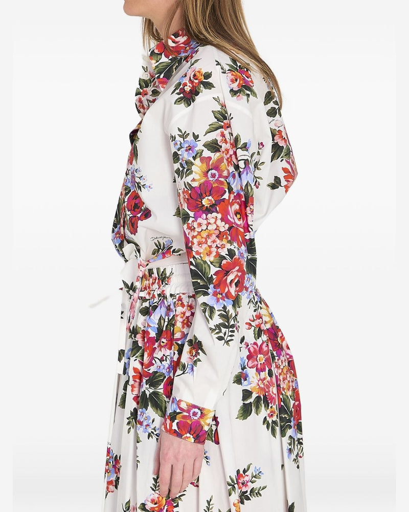 Dolce & Gabbana Floral Print Knotted Shirt Glam Steals