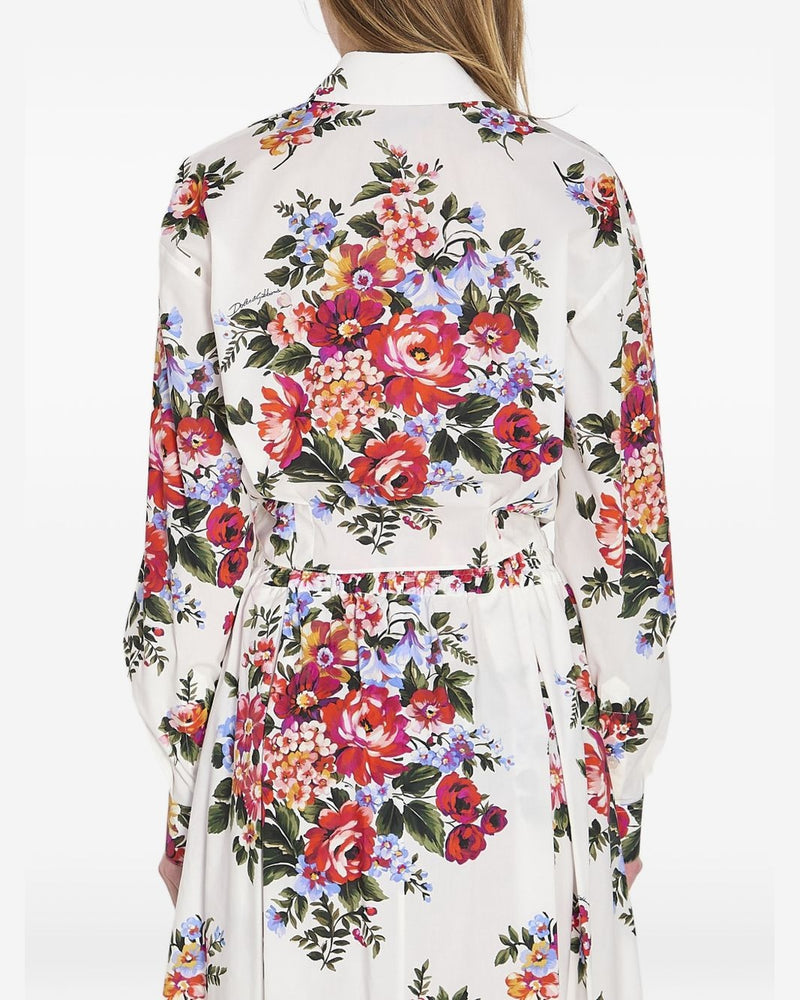 Dolce & Gabbana Floral Print Knotted Shirt Glam Steals