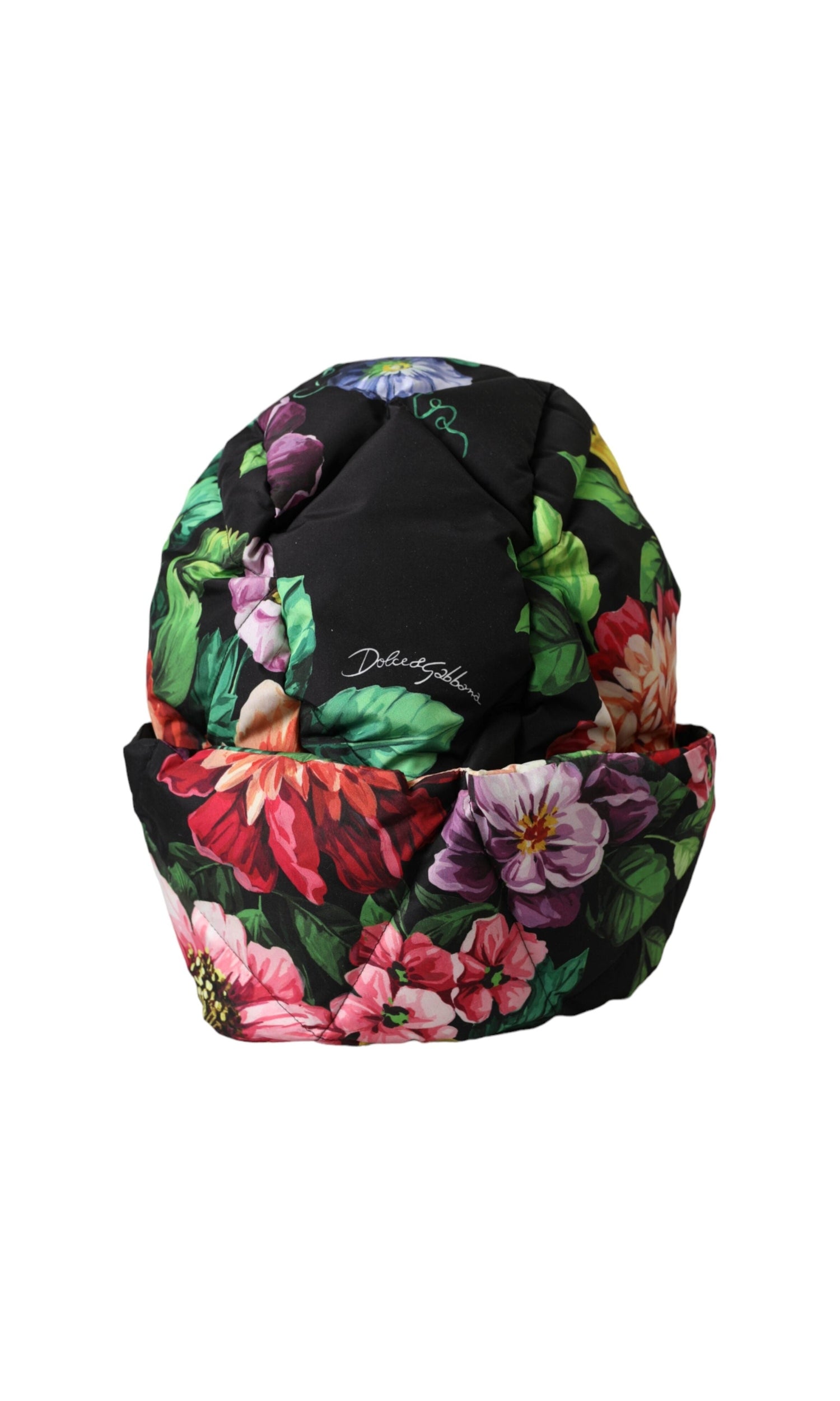 Dolce & Gabbana Floral Print Whole Head Wrap Black Hat Glam Steals