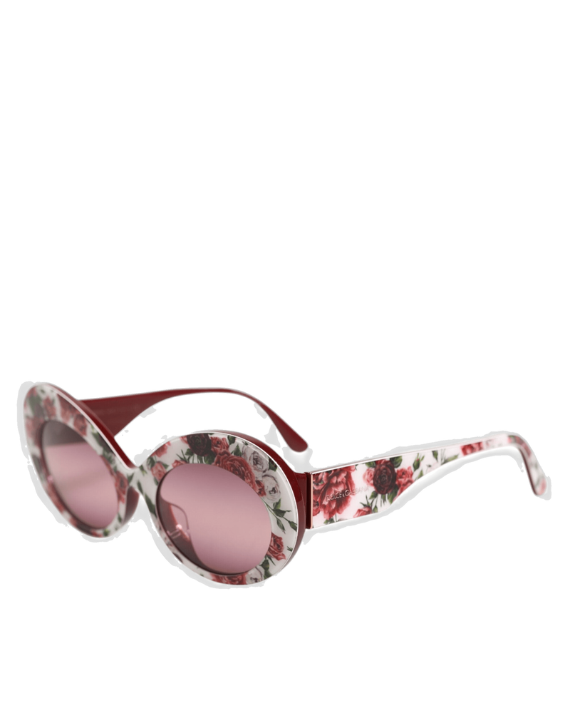 Dolce & Gabbana Floral Printed Acetate Oval Eyewear Sunglasses Glam Steals