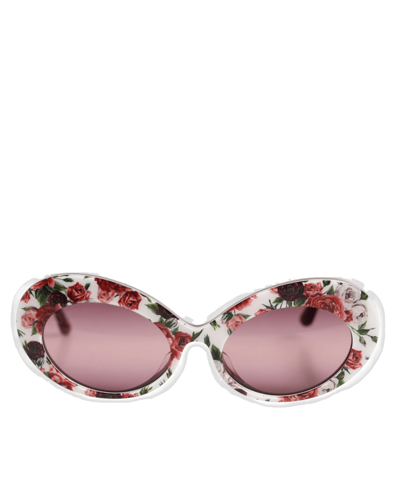 Dolce & Gabbana Floral Printed Acetate Oval Eyewear Sunglasses Glam Steals
