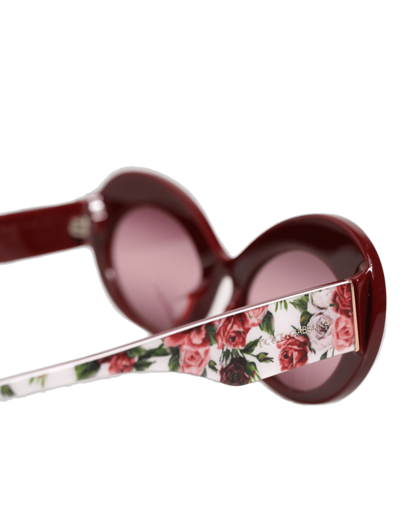 Dolce & Gabbana Floral Printed Acetate Oval Eyewear Sunglasses Glam Steals