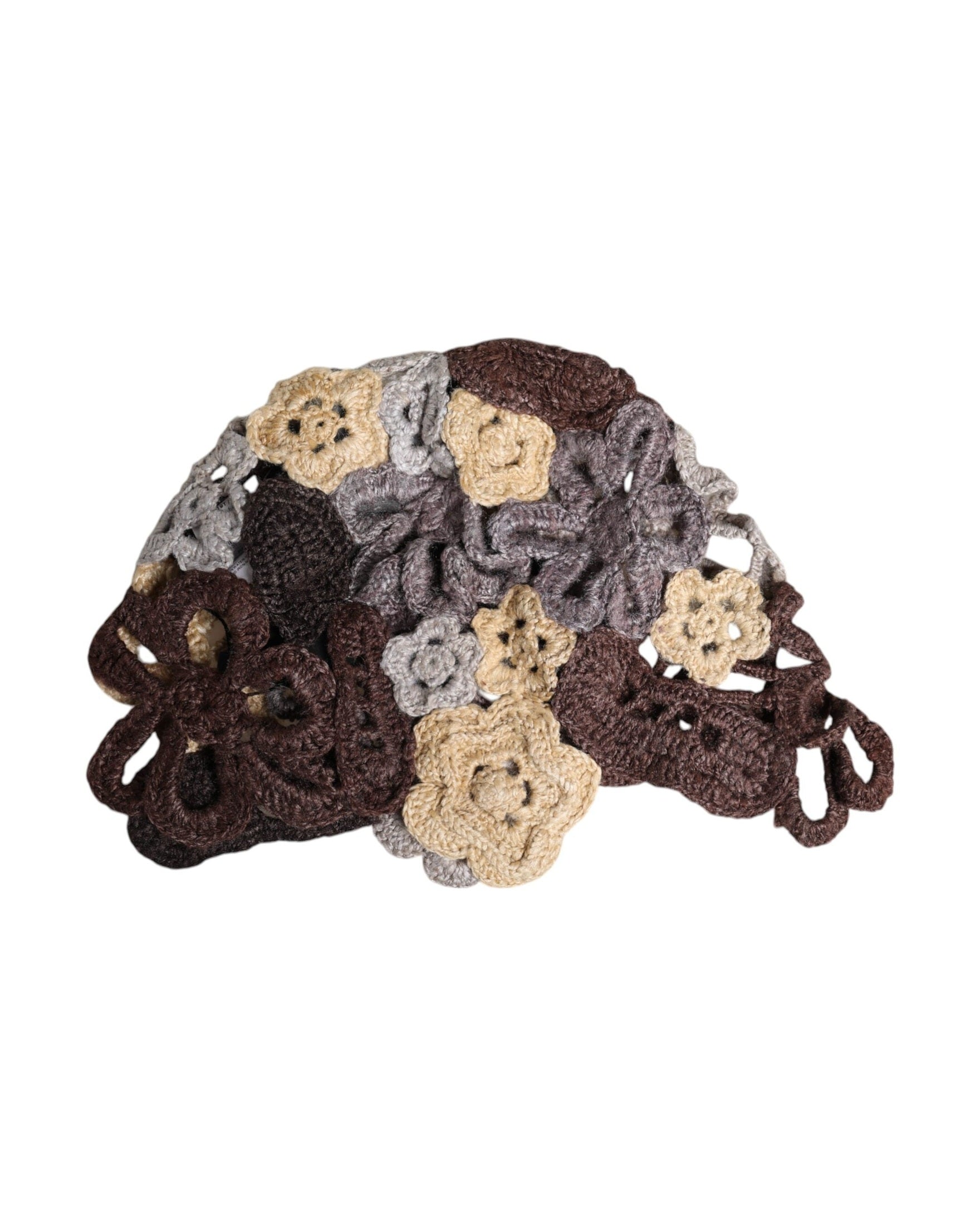 Dolce & Gabbana Floral Silk Crochet Beanie Multicolor Hat Glam Steals